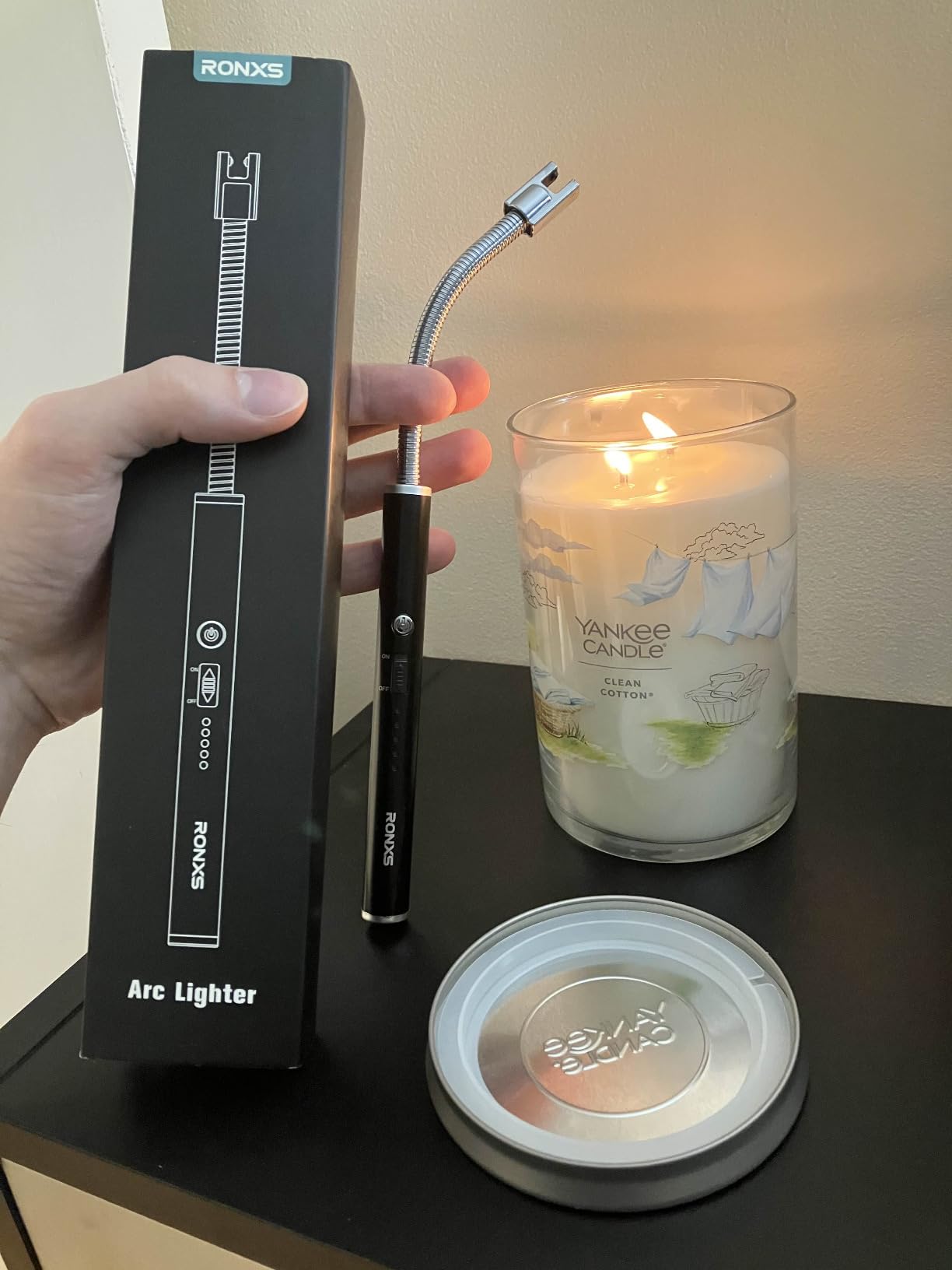 RONXS Electric Candle Lighter, Windproof Rechargeable Long Gooseneck, Black customer photo 1