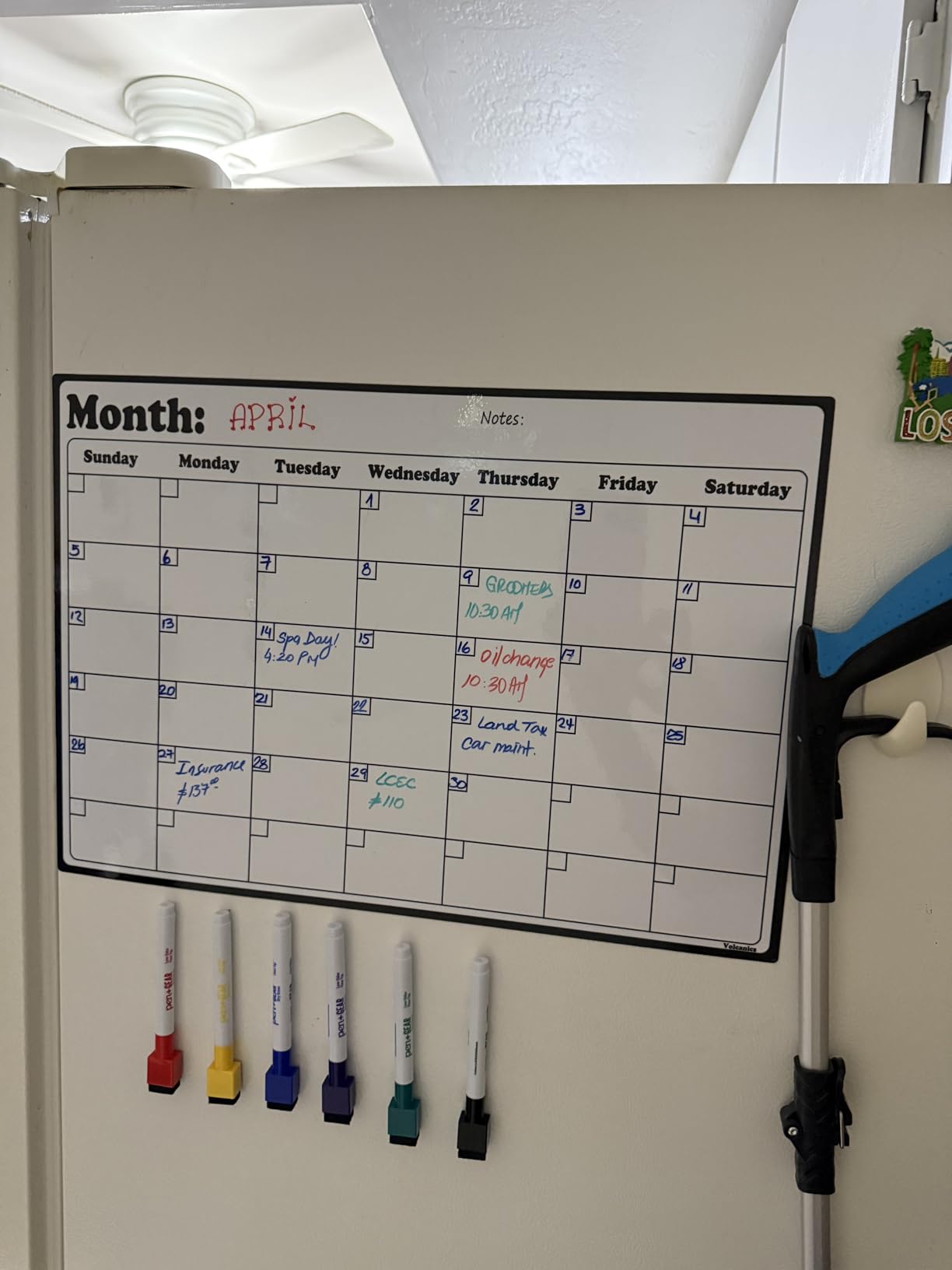 Fridge Calendar Magnetic Dry Erase Whiteboard Calendar For Refrigerator Planners 16.9 Inches X 11.8 Inches customer photo 1
