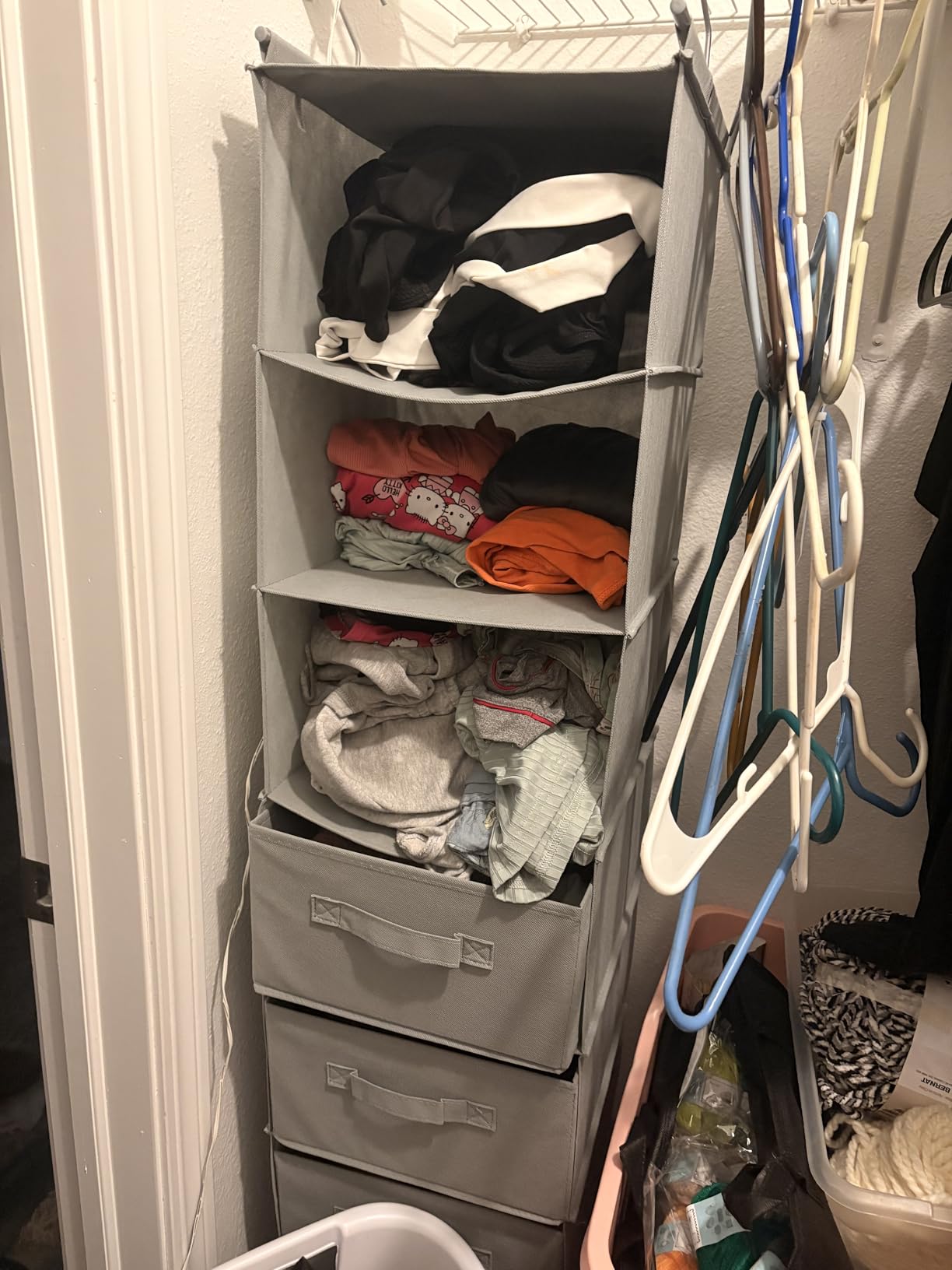 MAX Houser 6 Tier Hanging Closet Organizer with 2 Sturdy Hooks, Grey customer photo 1
