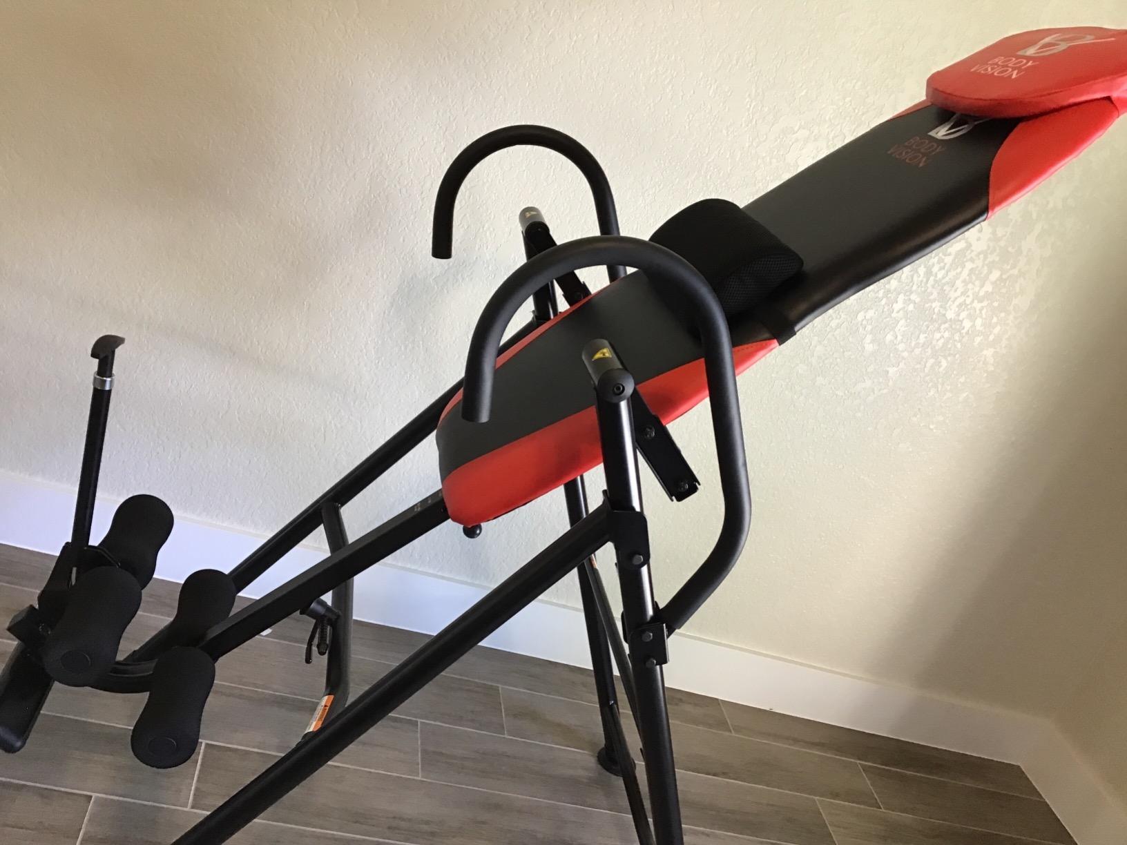 Body Vision IT9550 Deluxe Inversion Table with Adjustable Head Rest & Lumbar Support Pad, - Heavy Dutyup to 250 lbs., Red customer photo 1