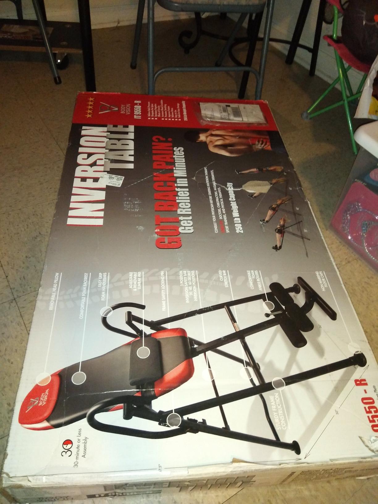 Body Vision IT9550 Deluxe Inversion Table with Adjustable Head Rest & Lumbar Support Pad, - Heavy Dutyup to 250 lbs., Red customer photo 2