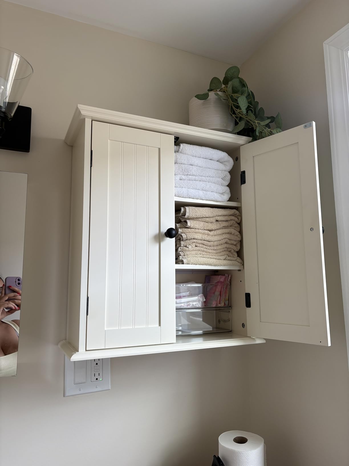 ChooChoo Bathroom Wall Cabinet with 2 Doors, Over The Toilet customer photo 2