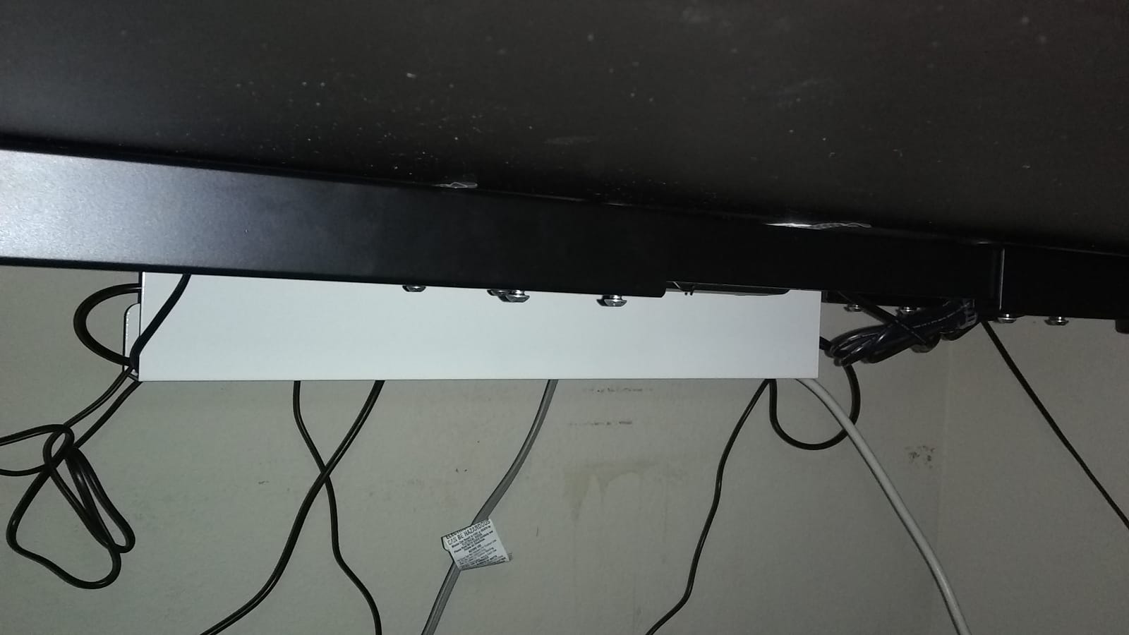 Monoprice Under Desk Cable Tray - Steel with Power Supply and Wire Management - Workstream Collection White customer photo 2