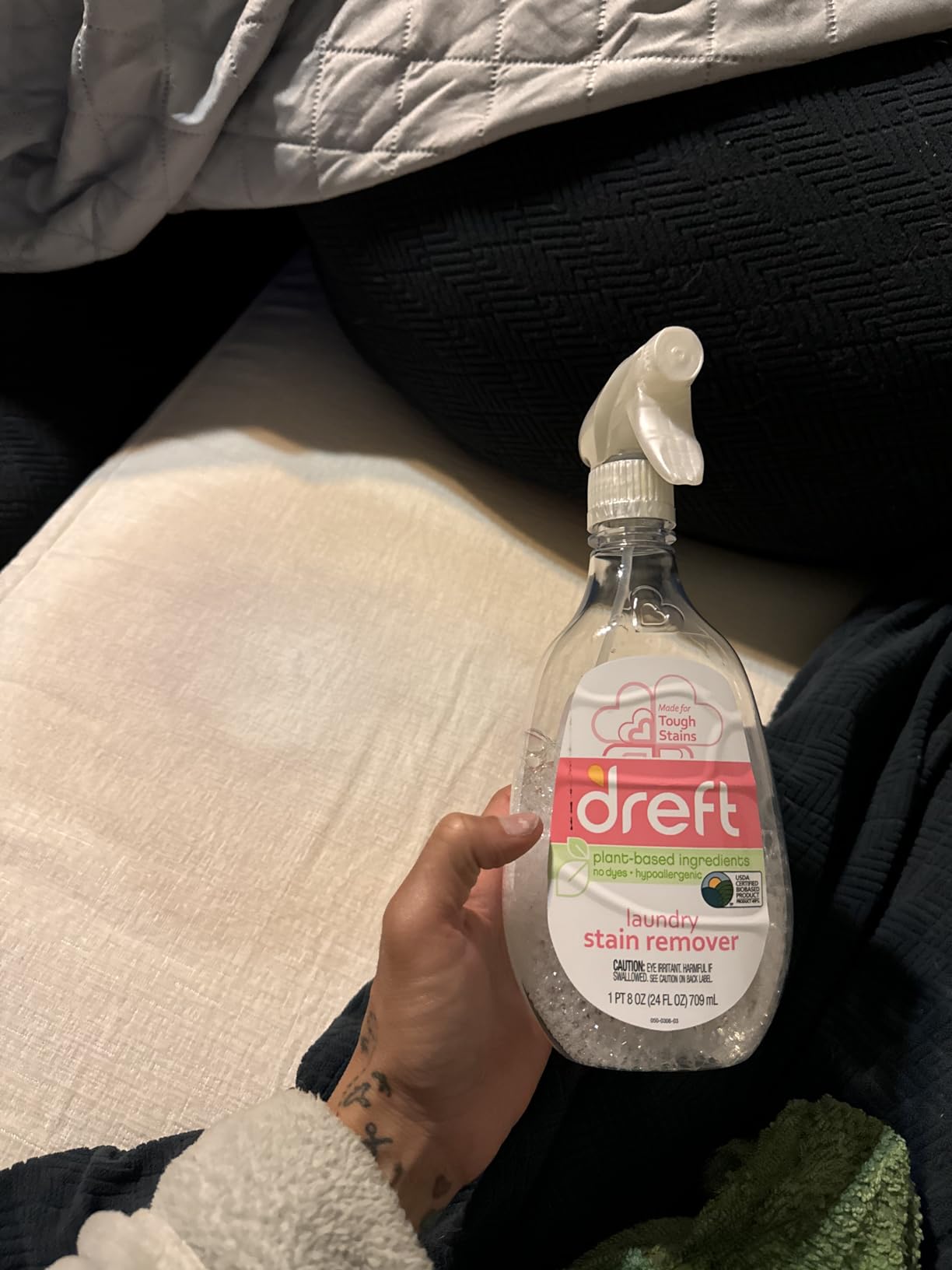 Dreft Stain Remover for Baby Clothes and Hypoallergenic Baby Stain Remover Spray Plus Travel Size Stain Treater Pen, 24 Fl Oz ( Pack of 2 + Stain Pen) customer photo 1