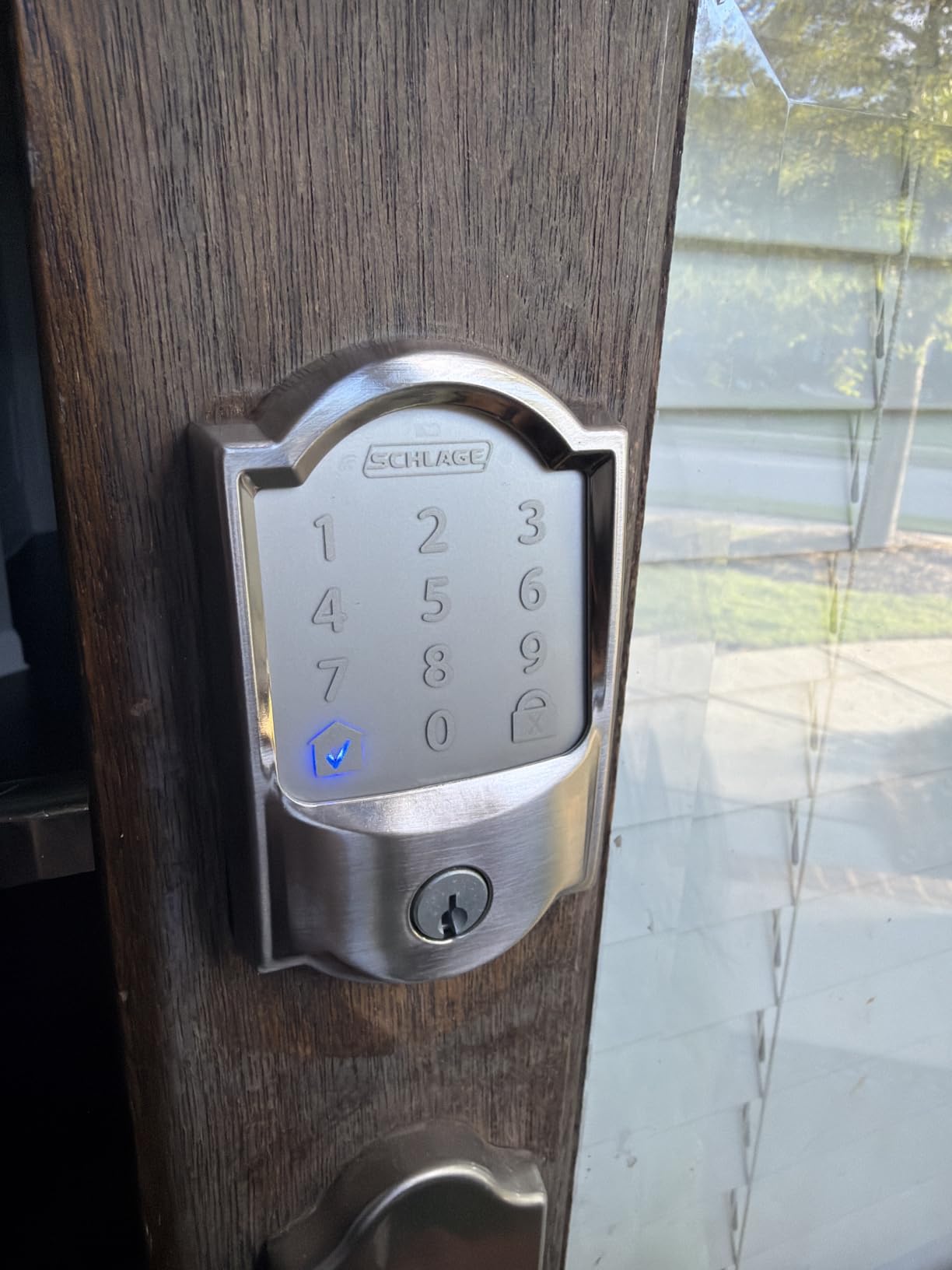 Schlage Encode Smart WiFi Deadbolt Lock with Camelot Trim, Satin Nickel customer photo 1