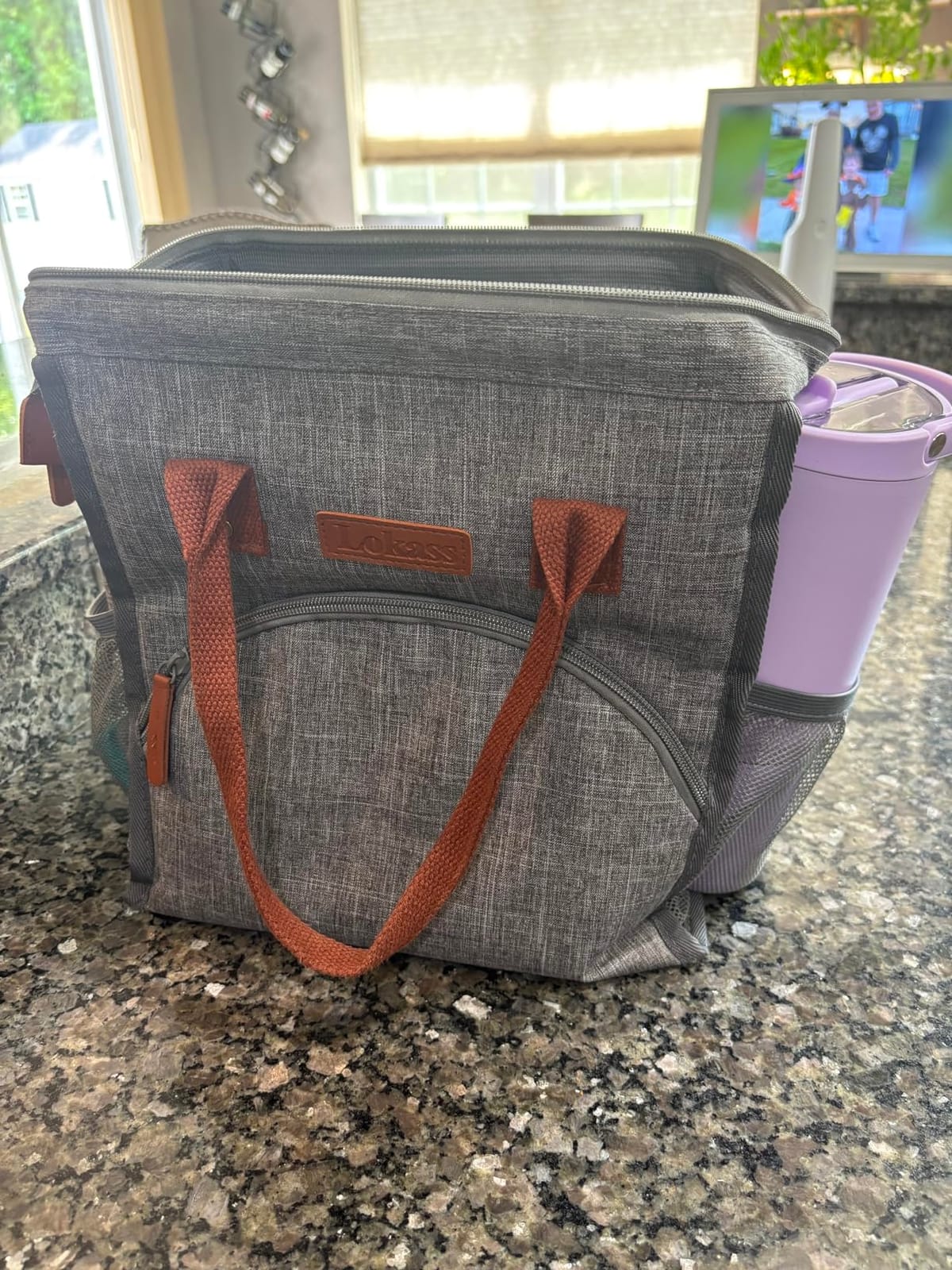 LOKASS Insulated Lunch Bag for Women & Men - Reusable 10 L Lunch Box for Women - Leakproof Tote Cooler Bag for Adults Work, Beach, Travel, Picnic (Grey) customer photo 1