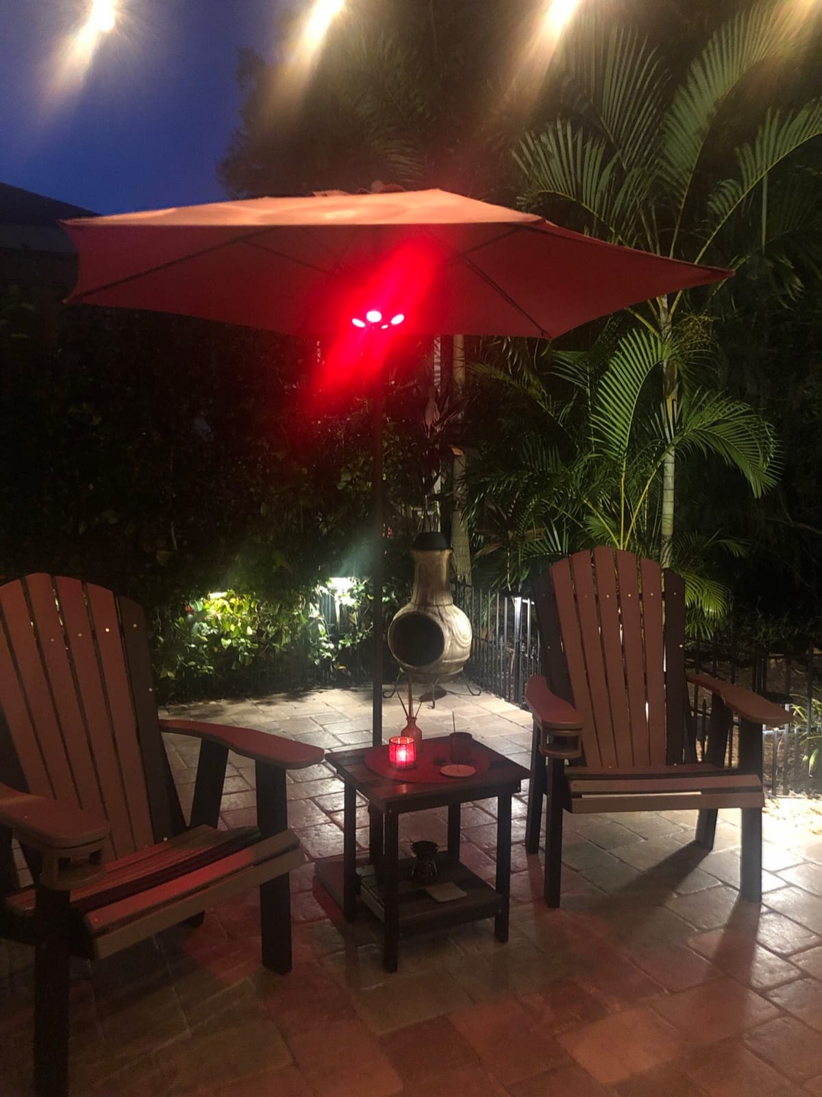 HONWELL Patio Umbrella Light Outdoor Wireless Battery Operated LED Table Umbrella Lights with Remote, 12 Color Changing Outside Umbrella Pole Light, Camping Lights for Umbrellas (Brown) customer photo 1