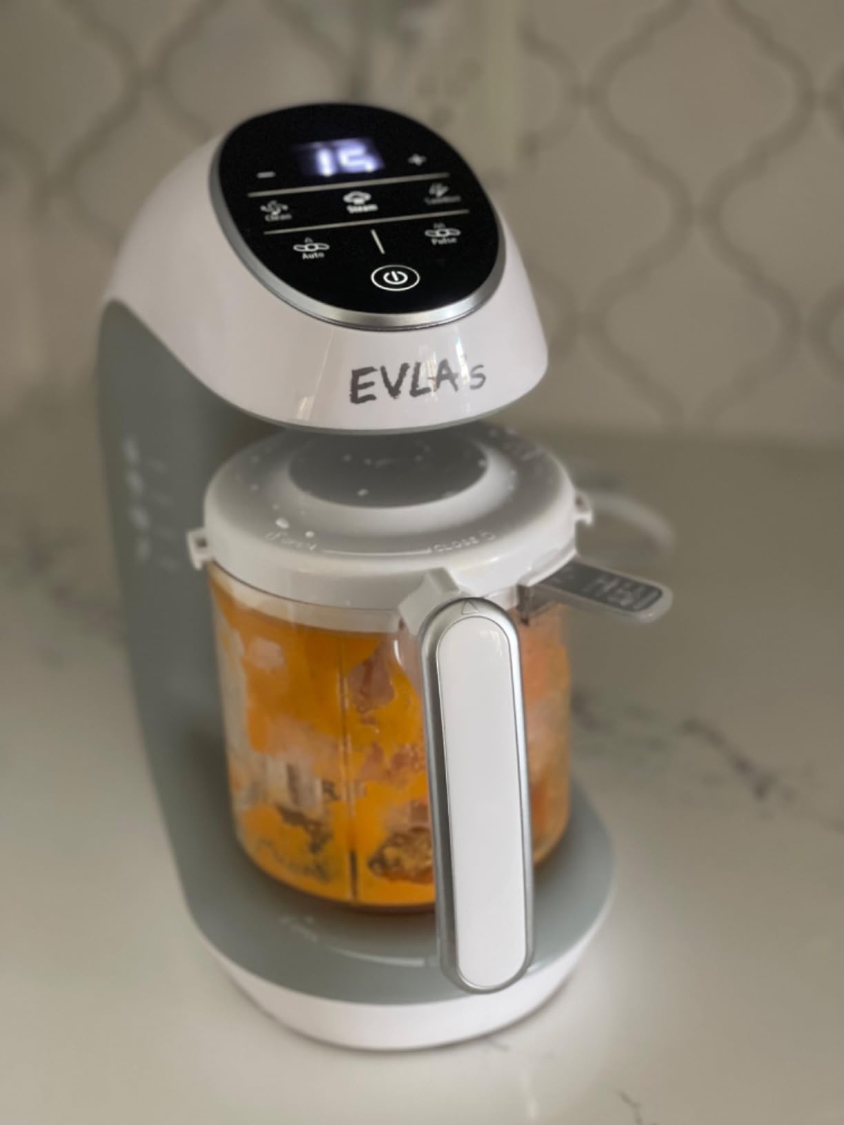 EVLA'S Baby Food Maker, Steamer, Blender, Baby Food Processor for Healthy Homemade Baby Food in Minutes, Touch Screen with 6 Reusable Food Pouches, Baby Registry Essential, White | Blend, Grind, Steam, and Cook Homemade Baby Food, Self Cleaning Machine with Touch Screen customer photo 1