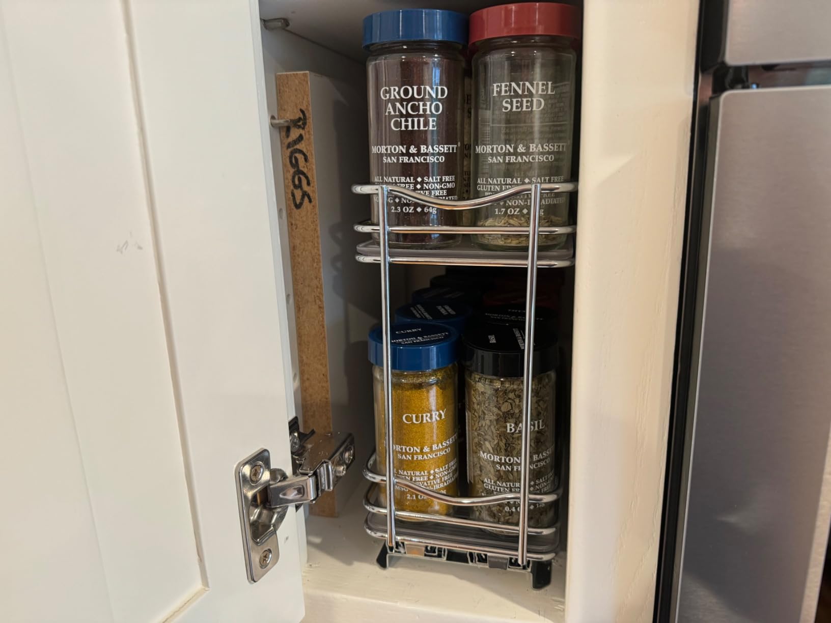 LYNK PROFESSIONAL® Pull Out Spice Organization for Cabinets - 4-3/8 inch Wide – Spice Rack for Inside Cabinets, Slide Out Spice Rack Organizer for cabinet – Pull Out Spice Rack, Sliding 2 Tier Chrome customer photo 2