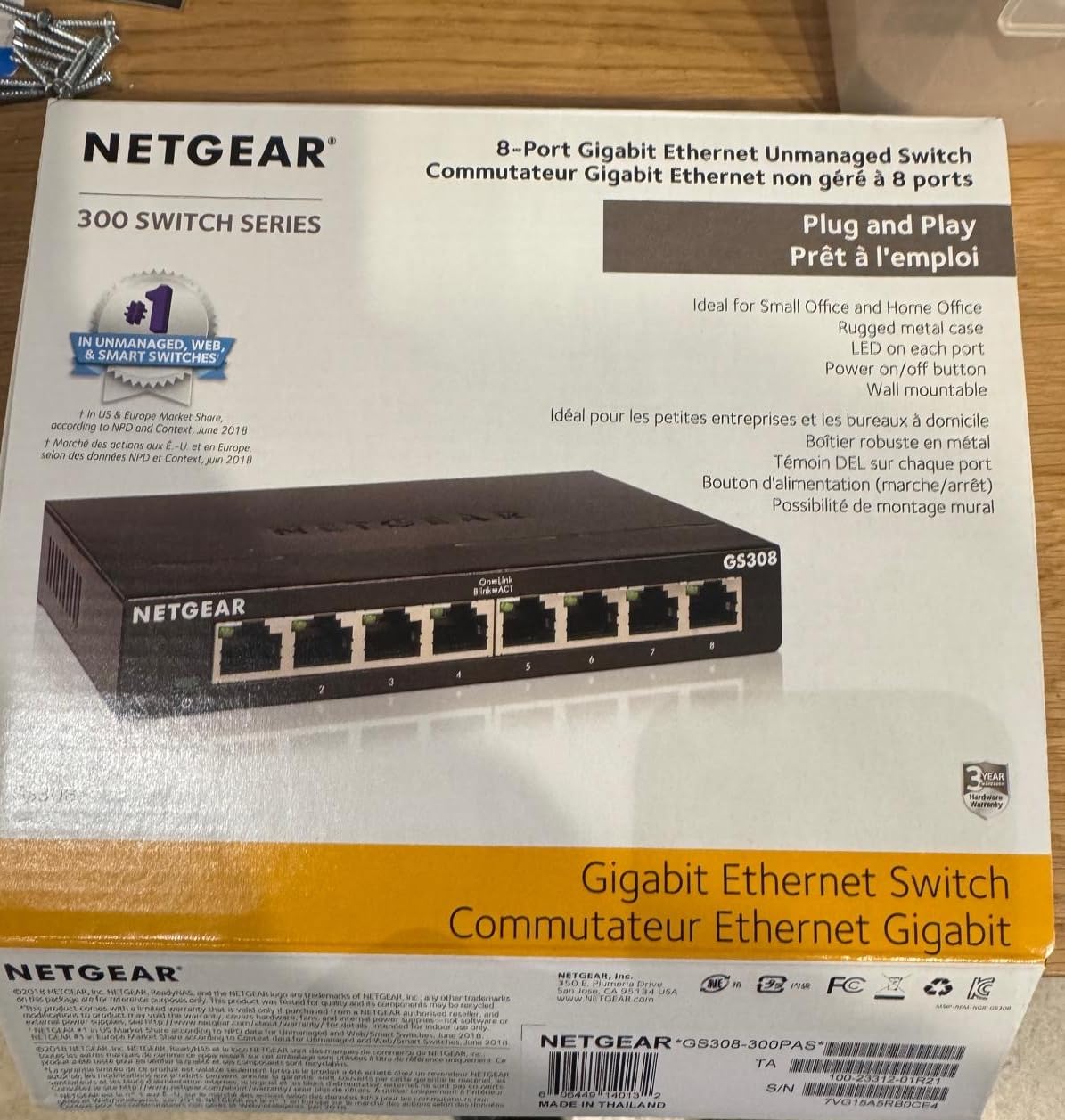NETGEAR 8-Port Gigabit Ethernet Unmanaged Network Switch (GS308) customer photo 1
