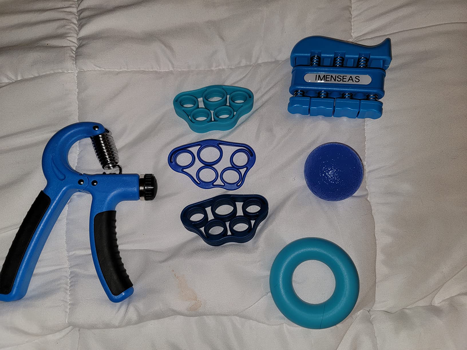 Grip Strength Trainer 7 Pack Adjustable Hand Gripper, Finger Stretcher Resistance Extensor Bands, Finger Exerciser, Grip Strength Ring & Stress Ball, Hand Grip Strengthener customer photo 1