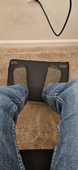ErgoFoam Foot Rest for Under Desk at Work Adjustable - Chiropractor-Endorsed, High-Density Foam, Velvet (Black) customer photo 1