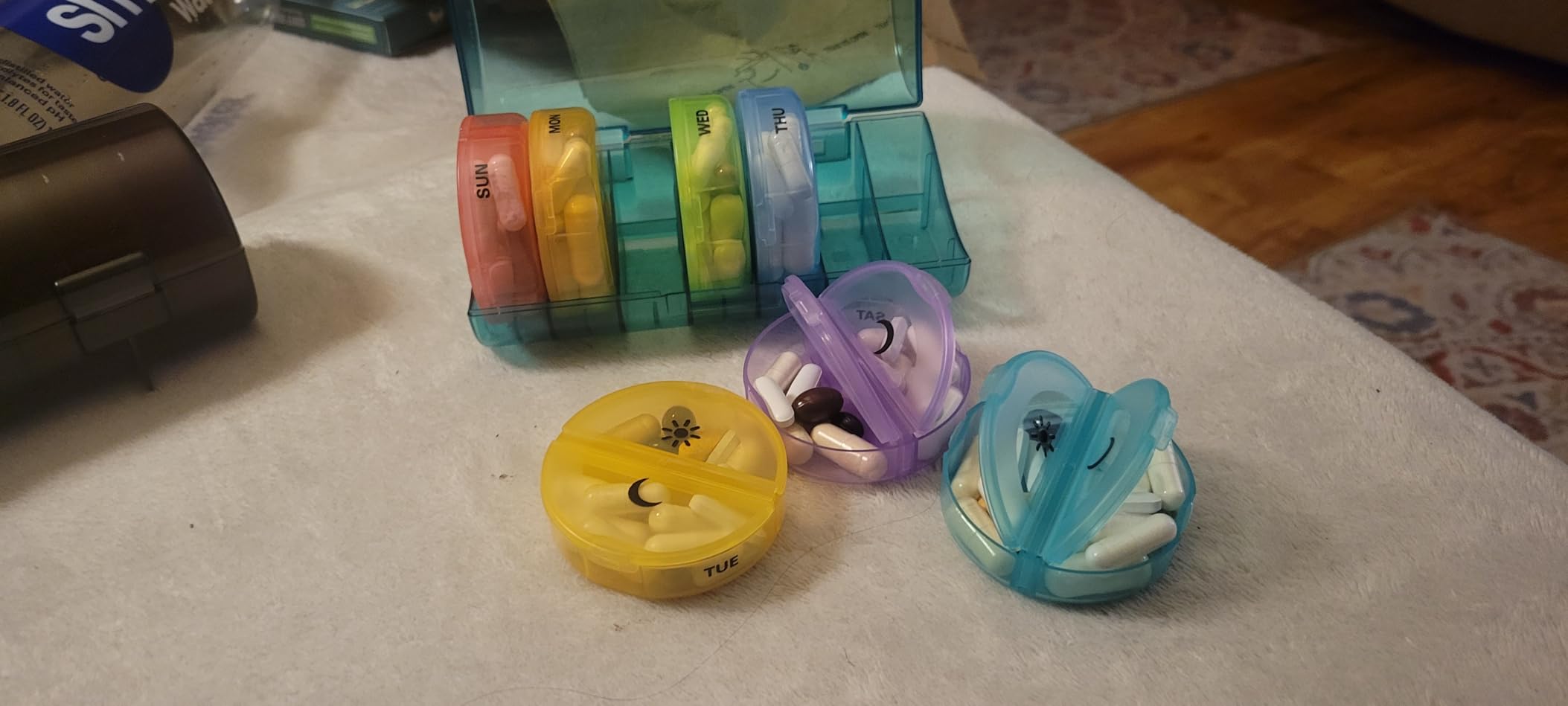 Sukuos Large Weekly Pill Organizer 2 Times a Day, Daily Pill Box 7 Day Easy to Open with Double Protection, AM PM Pill Case for Medicine/Vitamin/Fish Oil/Supplements customer photo 2