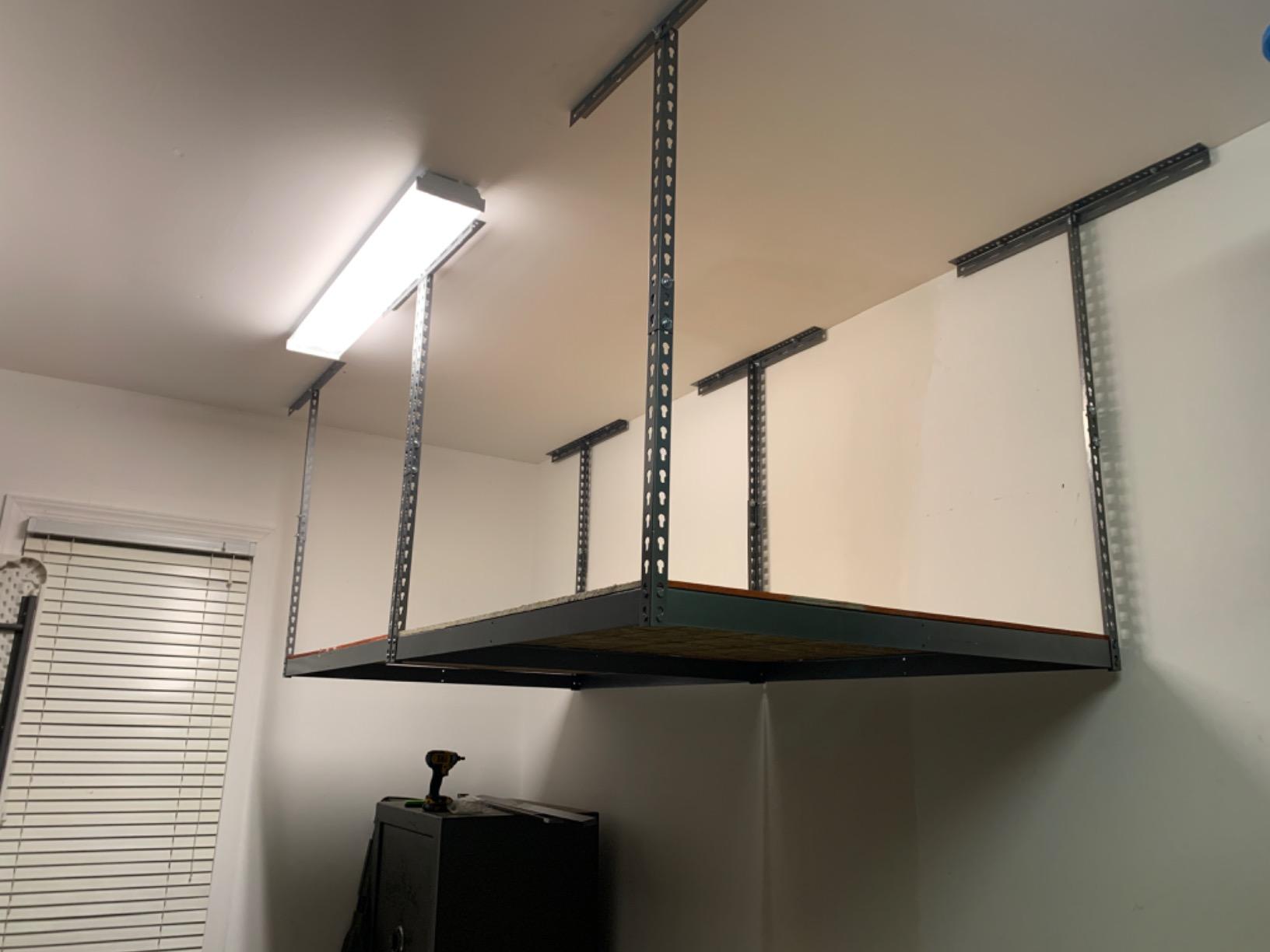 MonsterRax 4x8 Overhead Storage Rack Frame Kit, Hammertone, 24”-45” Height customer photo 1