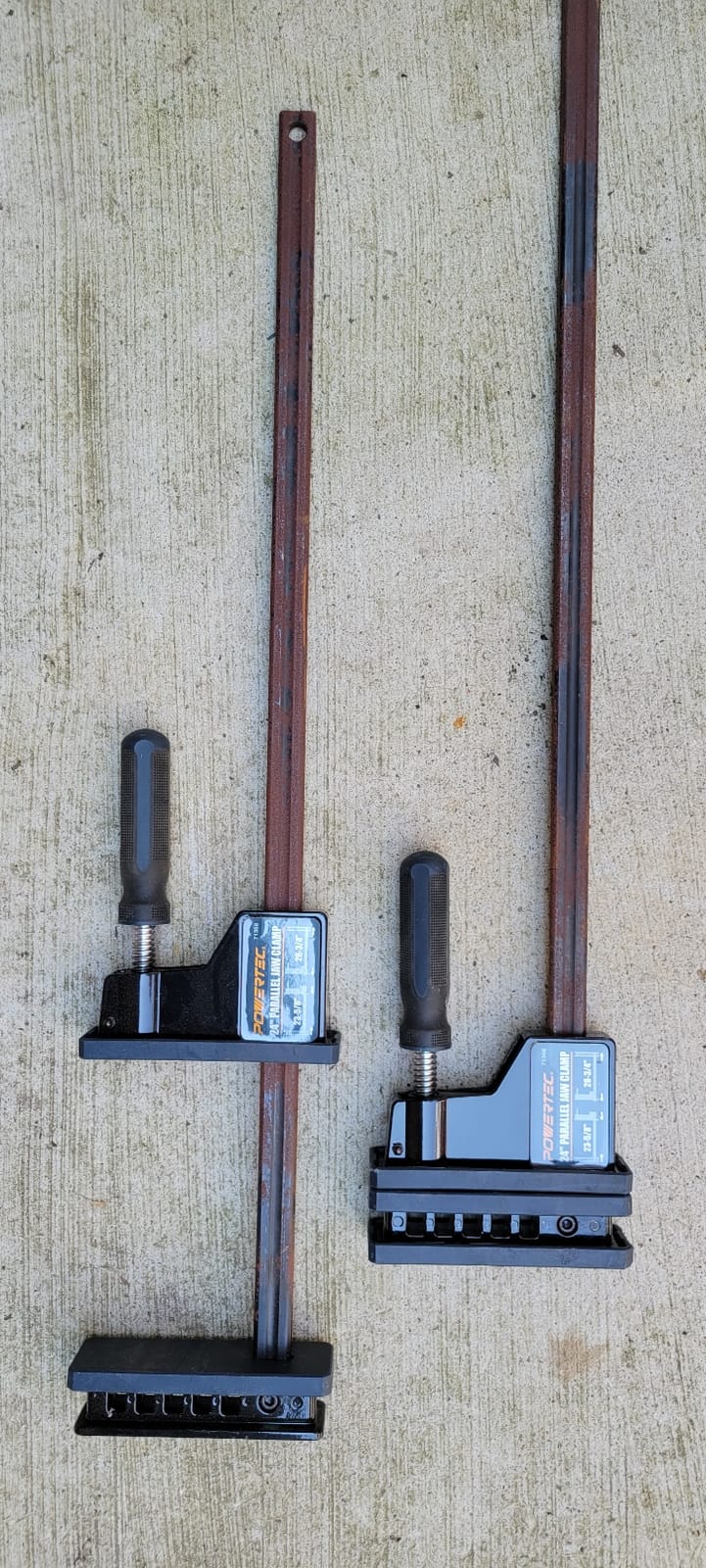 POWERTEC 71368 24-Inch Parallel Clamps for Woodworking | 90 Degree Heavy Duty Steel Bar Jaw Clamp Spreader Tool | 2PK customer photo 1