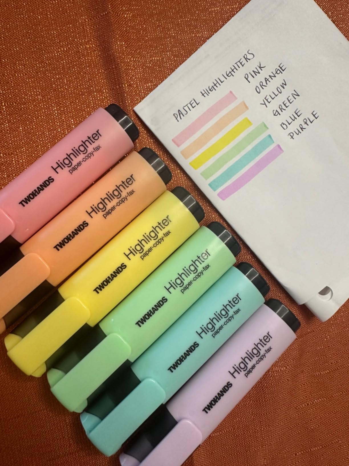 TWOHANDS Highlighter,Chisel Tip Marker Pen,6 Assorted Pastel Colors,H2007 customer photo 1