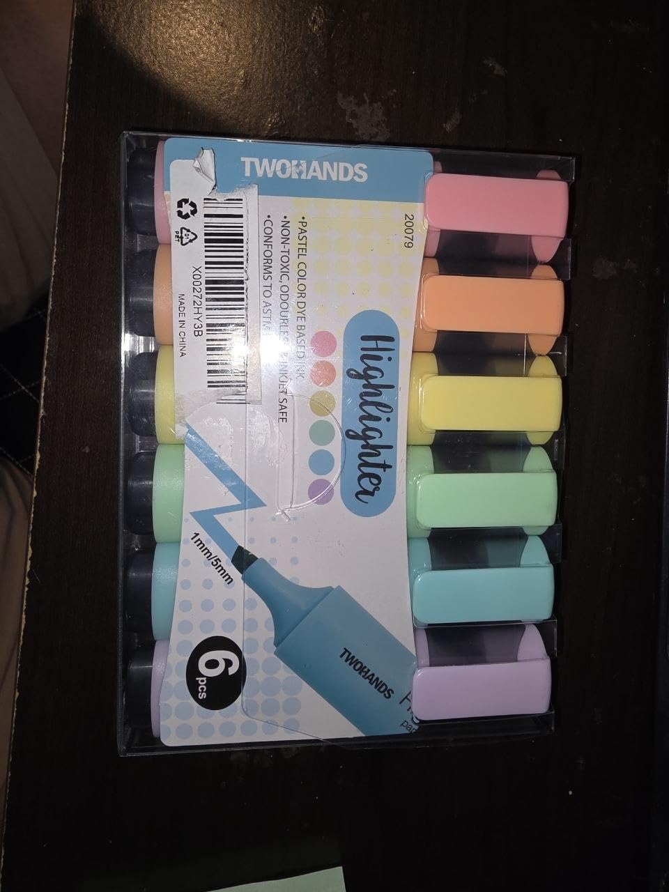 TWOHANDS Highlighter,Chisel Tip Marker Pen,6 Assorted Pastel Colors,H2007 customer photo 2