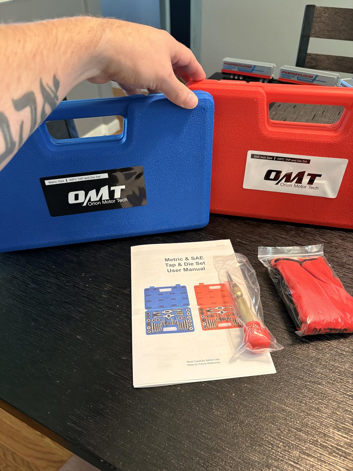 OMT Tap and Die Set, SAE and Metric Thread Repair and Cutting Kit customer photo 1