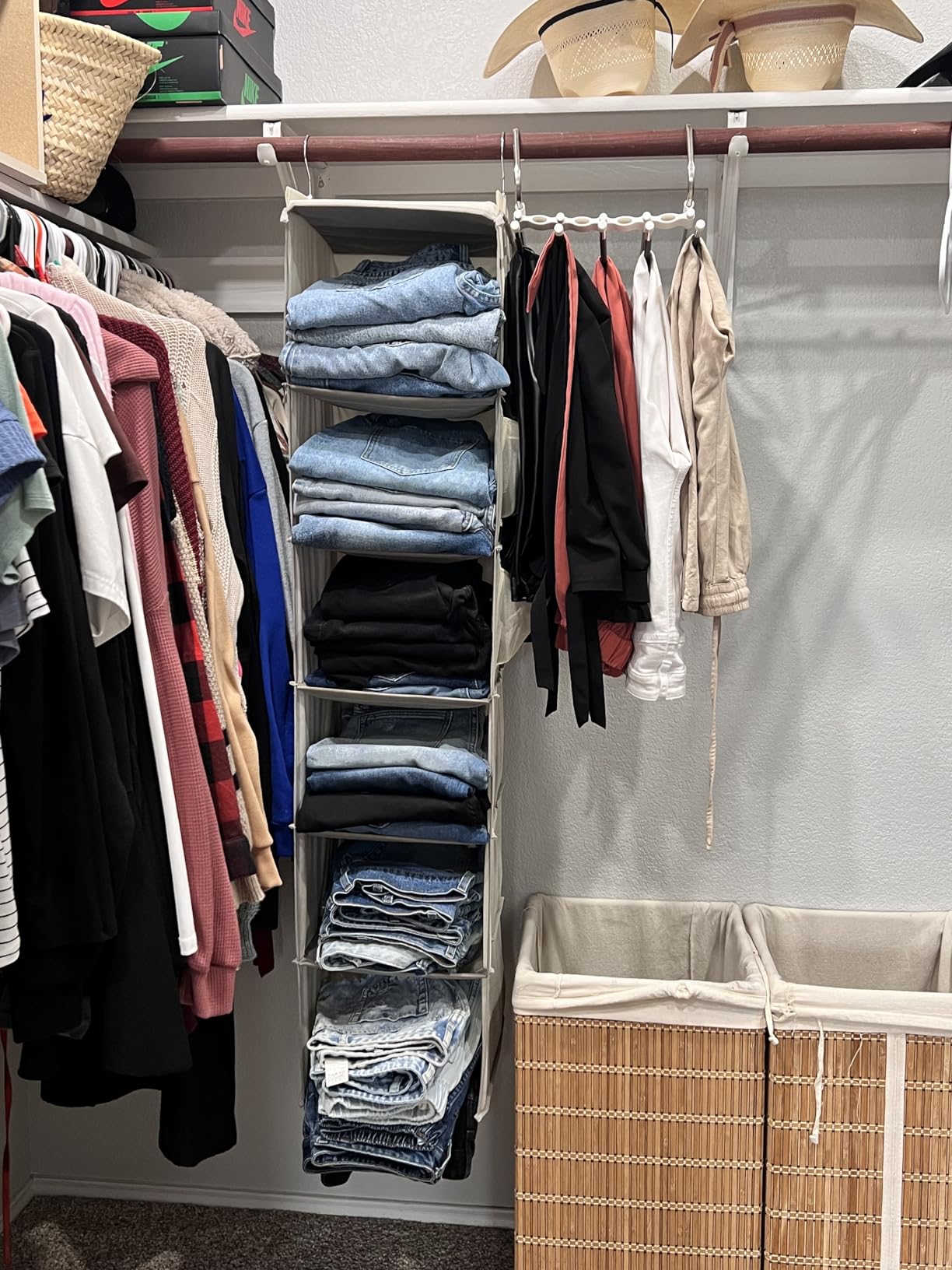 YOUDENOVA Hanging Closet Organizer and Storage, 6-Shelf, Grey customer photo 1