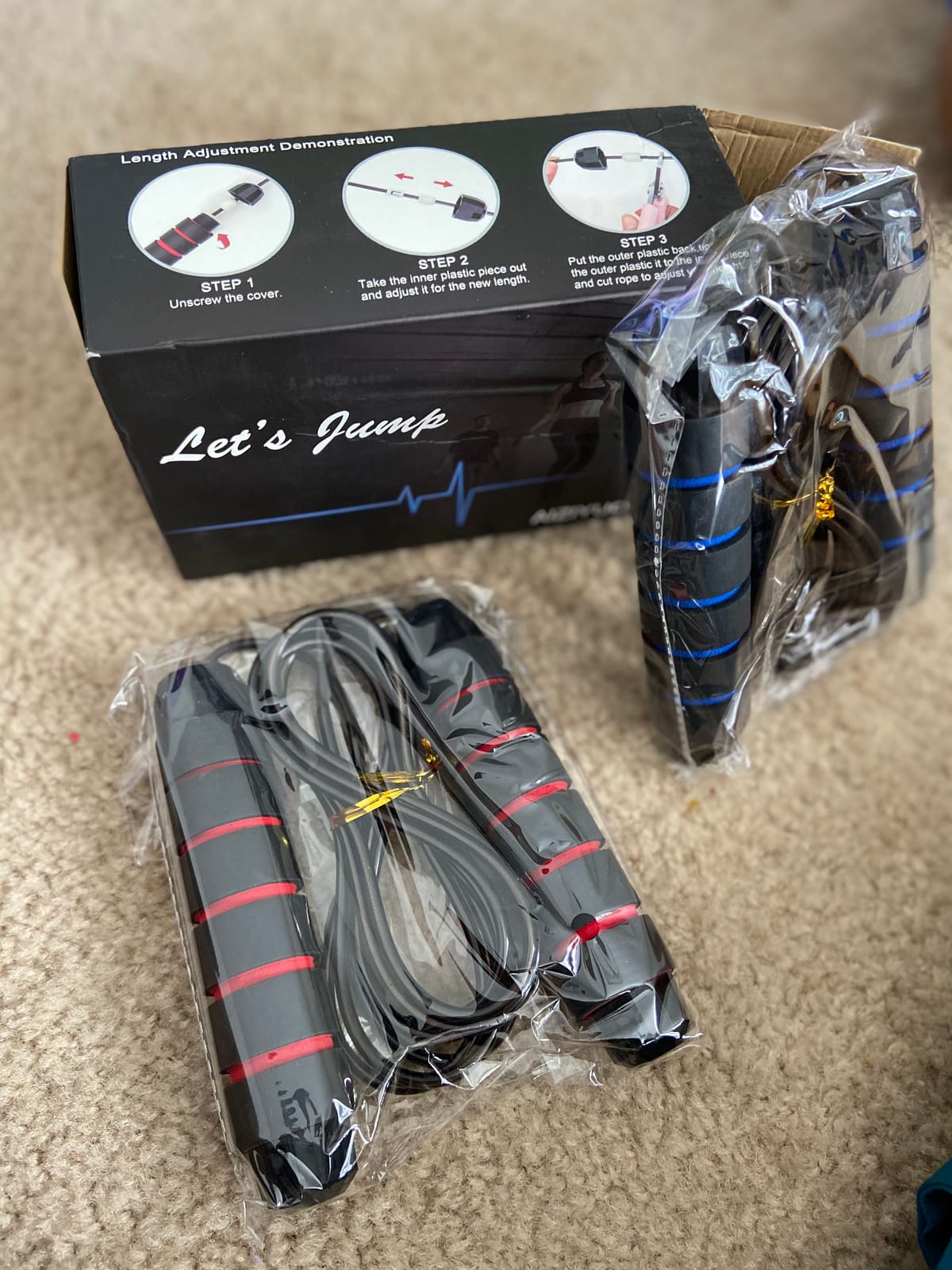 Jump Rope, Ball Bearings Tangle-Free Rapid Speed Cable Skipping Rope, Adjustable Jumping Ropes for Men, Women and Kids - 2 Pack customer photo 1