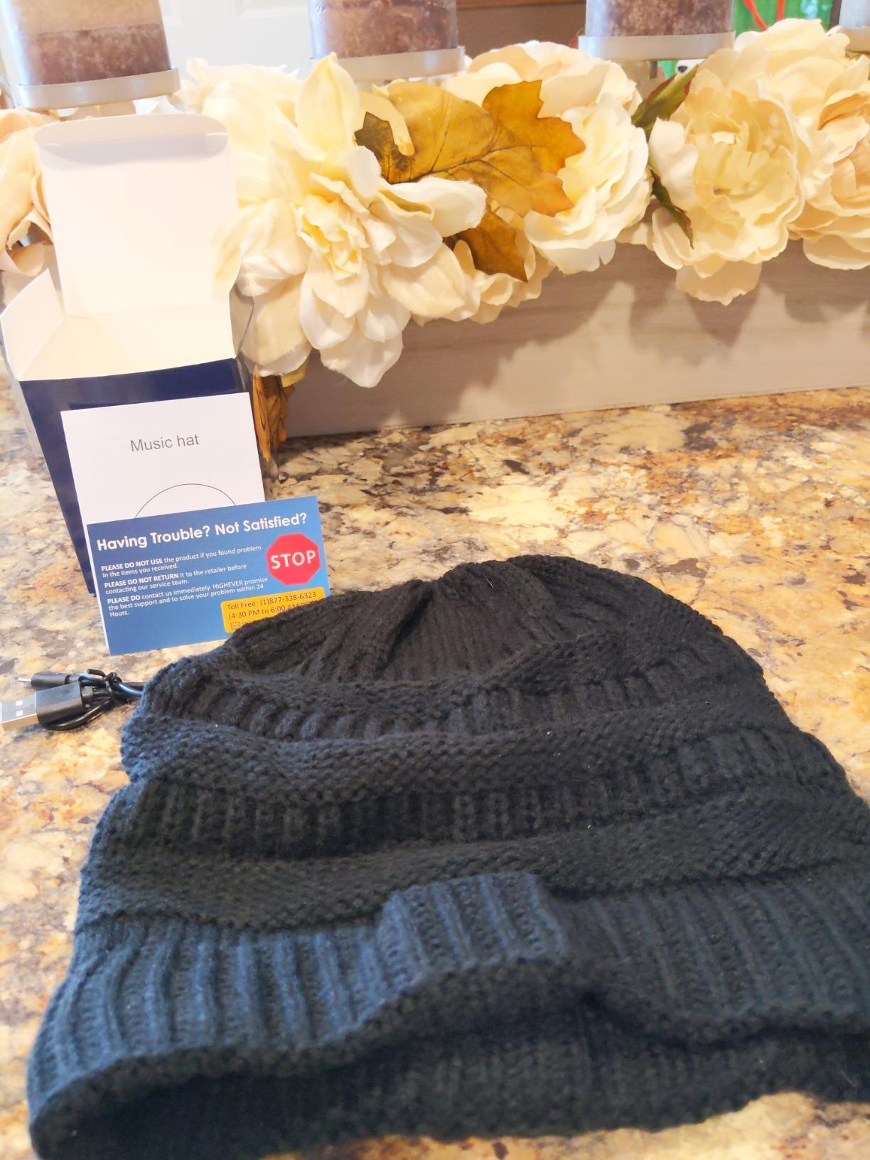 Bluetooth Beanie for Women Stocking Stuffers Gifts Ponytail Hat Christmas customer photo 1