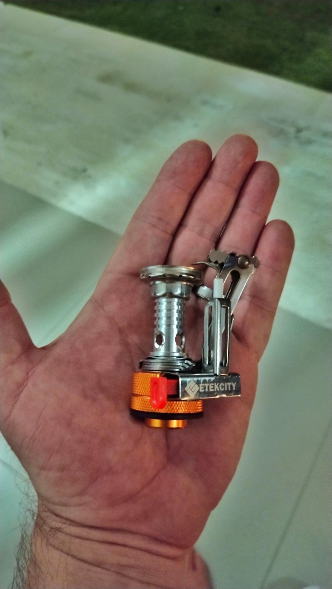 Etekcity Ultralight Portable Outdoor Backpacking Camping Stove with Piezo Ignition (Orange, 1 Pack) customer photo 2