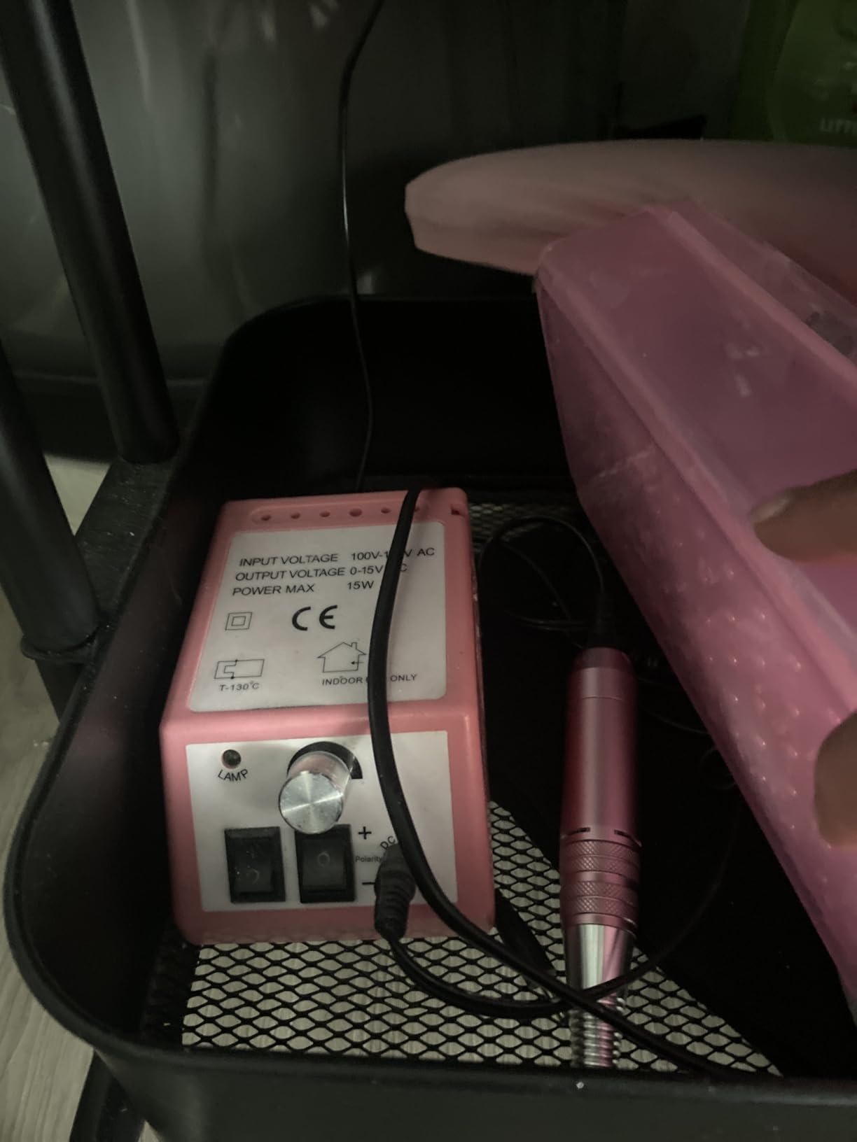 Professional Nail Drill Machine 30000 RPM Efile Electric Nail Filer Kit for Finger Toe Nails, Acrylic Gel Nails, Manicure Pedicure Drill with 6Pcs Nail Bits, 106Pcs Sanding Bands - Pink customer photo 1