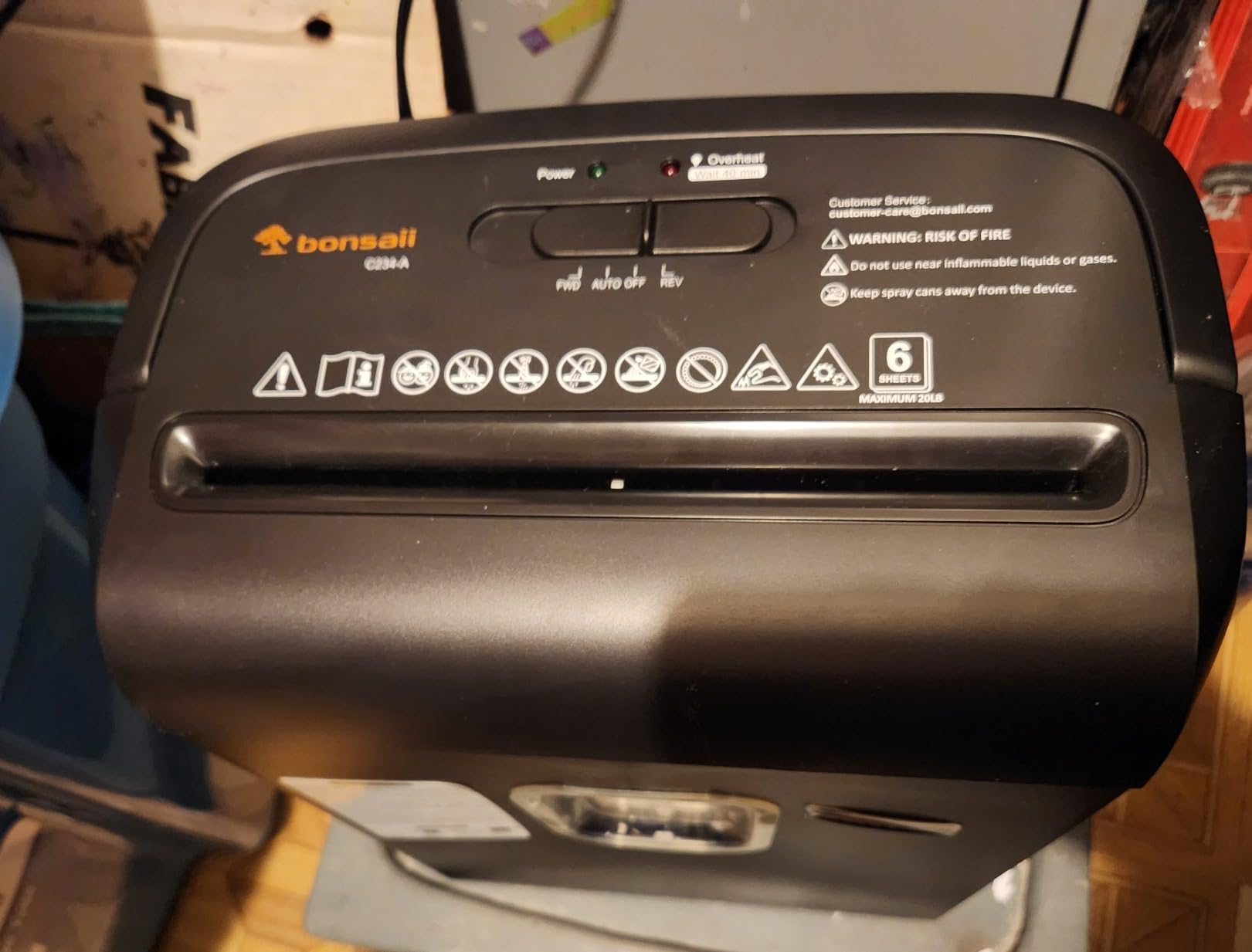 Bonsaii 6-Sheet Micro Cut Paper Shredder for Home, High Security Level P-4 customer photo 1