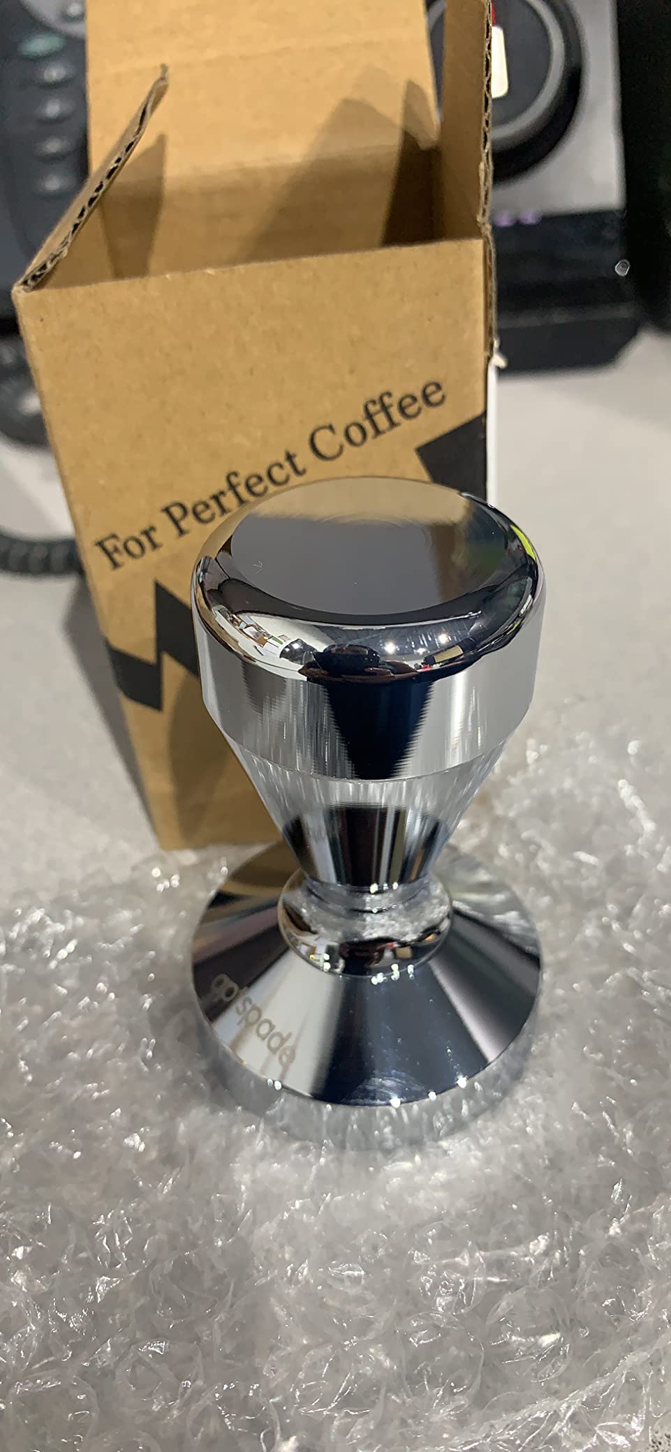 51mm Espresso Tamper, Coffee Tamper with Flat Base, Solid Aluminum Alloy Coffee Press Tool, Chrome-Plated Hand Espresso Tamper for 51mm Portafilter Espresso Machines customer photo 1