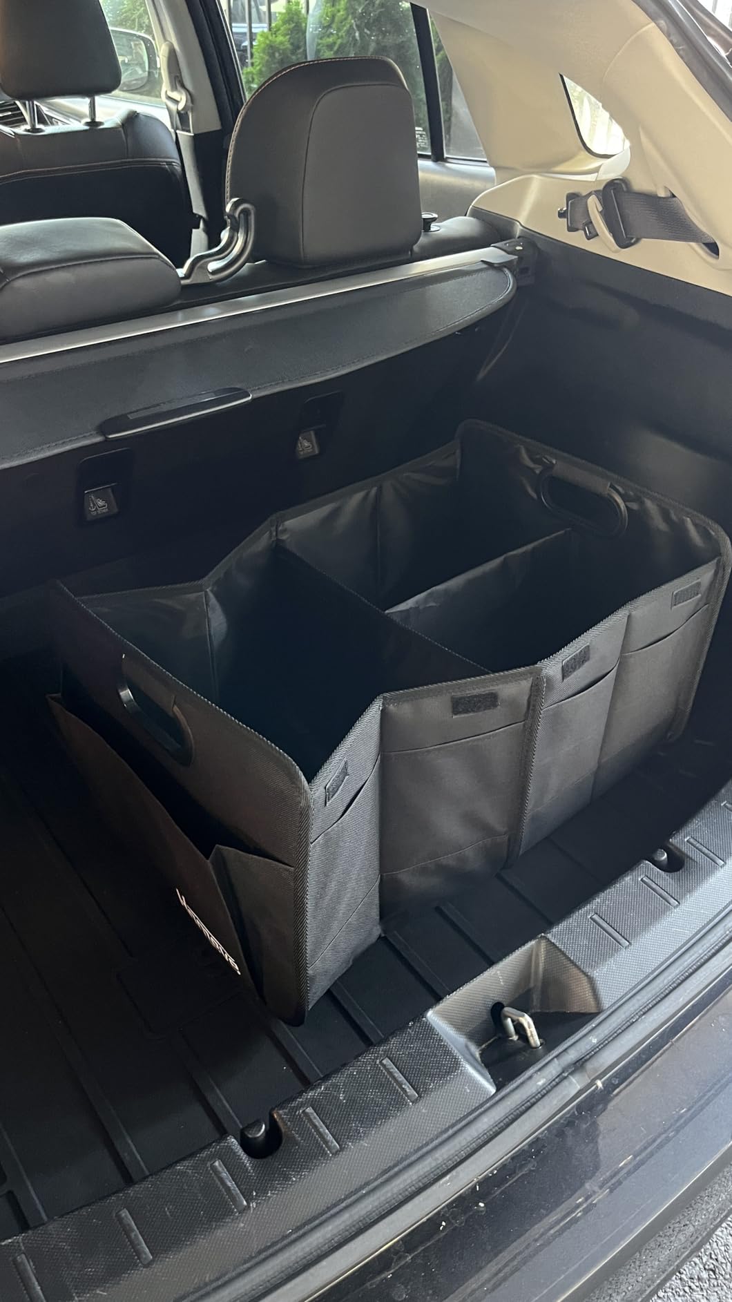 Car Trunk Organizer for SUV, 18.5Gal Large Capacity No-Sag Heavy Duty, Foldable Waterproof Anti-Slip Storage with 12 Pockets, Fit Sedan,Truck, Universal Car Accessories, Black, Large, 2 Compart customer photo 1