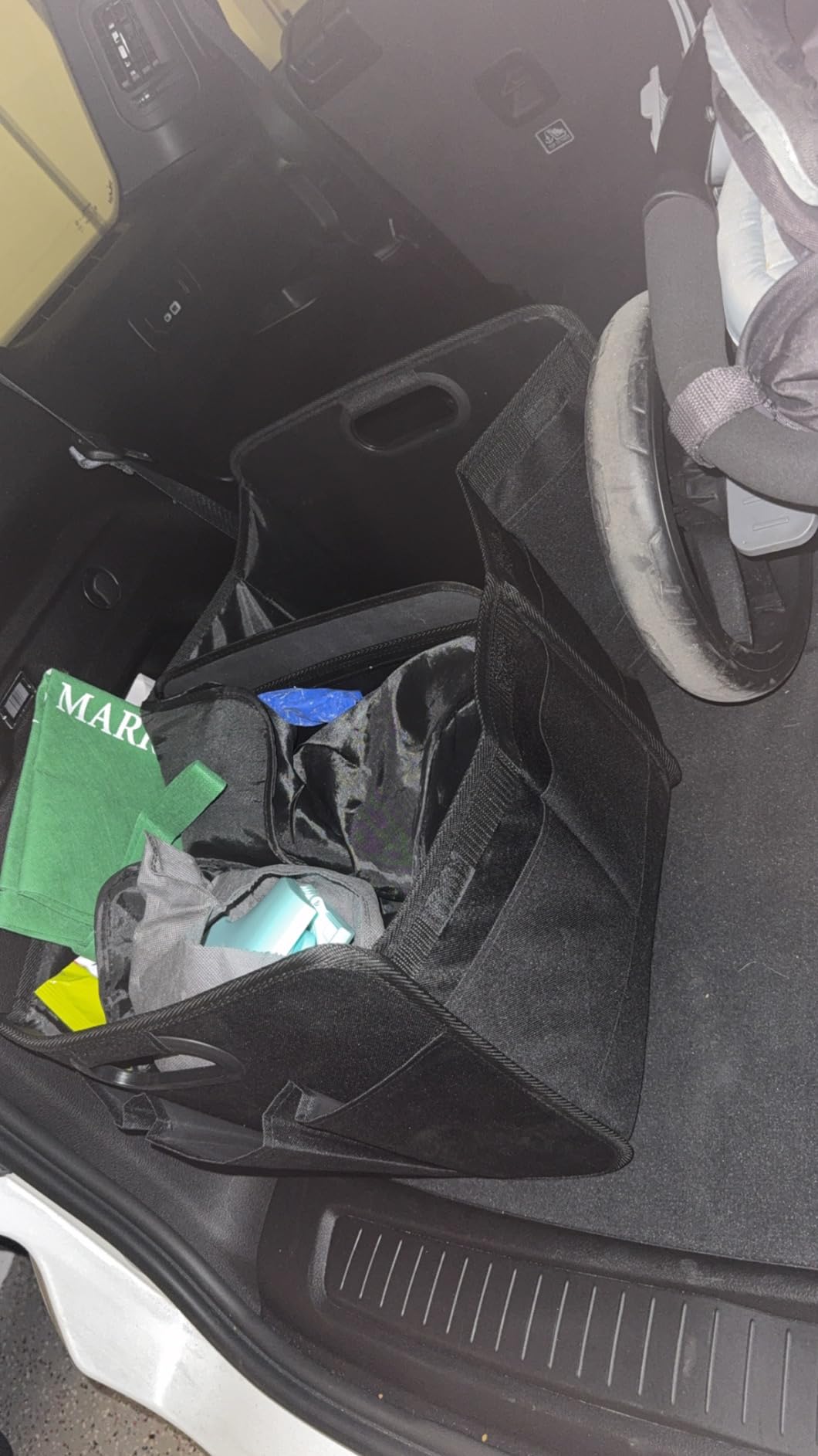 Car Trunk Organizer for SUV, 18.5Gal Large Capacity No-Sag Heavy Duty, Foldable Waterproof Anti-Slip Storage with 12 Pockets, Fit Sedan,Truck, Universal Car Accessories, Black, Large, 2 Compart customer photo 2