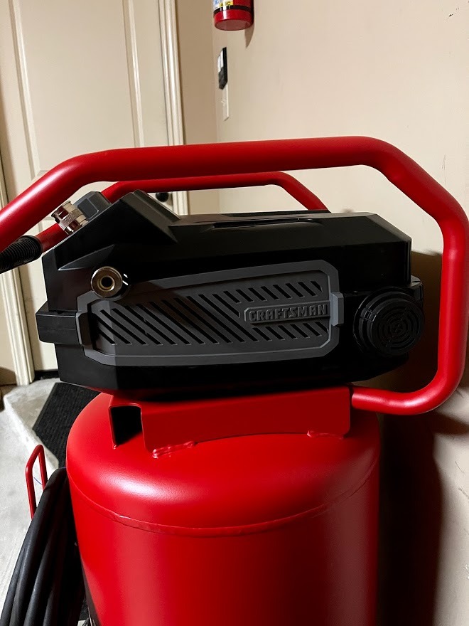 Craftsman Air Compressor, 20 Gallon Oil-Free 1.8 HP Max 175 PSI Pressure Two Quick Couplers Big Capacity, Red- CMXECXA0232043 | Dual Quick Couplers, 1.8HP, 5 CFM @ 40 PSI Air Compressor for Garage, Jobsite & Workshop customer photo 1