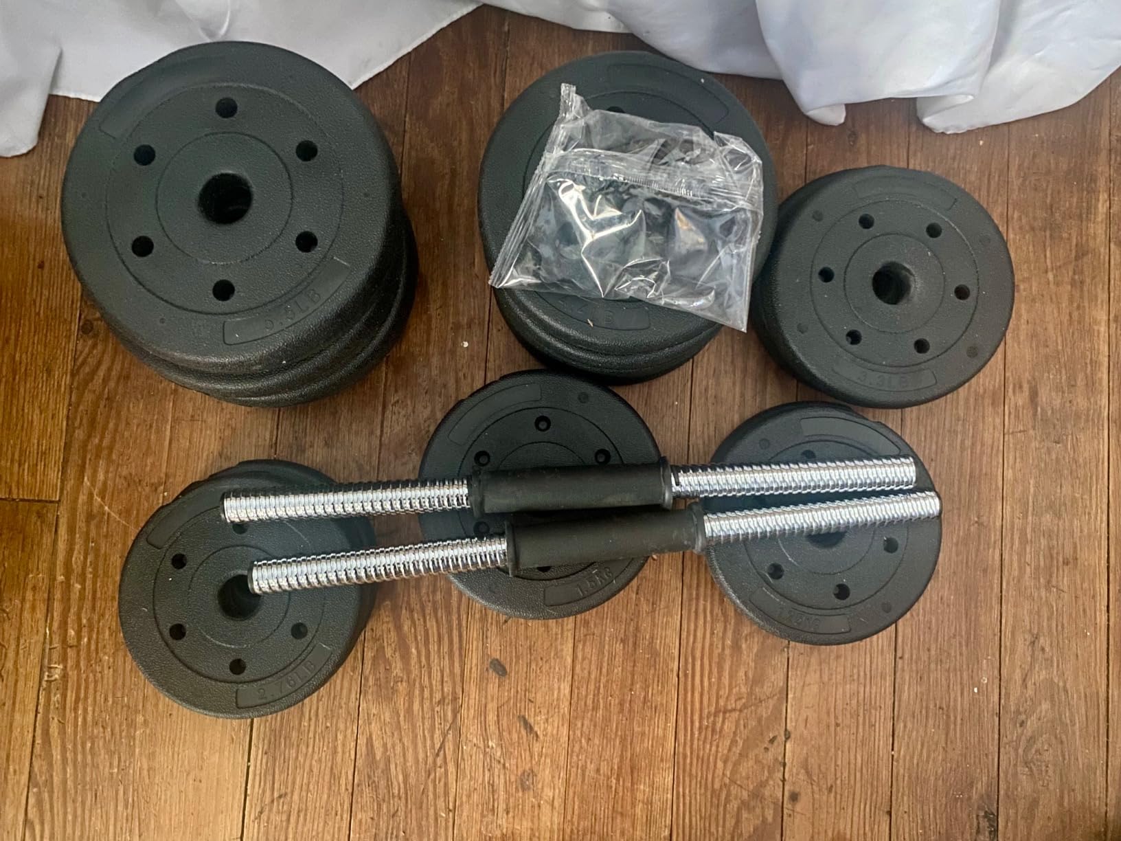 Yaheetech Adjustable Dumbbell Set Free Weights with Spinlock Collars, Black customer photo 1