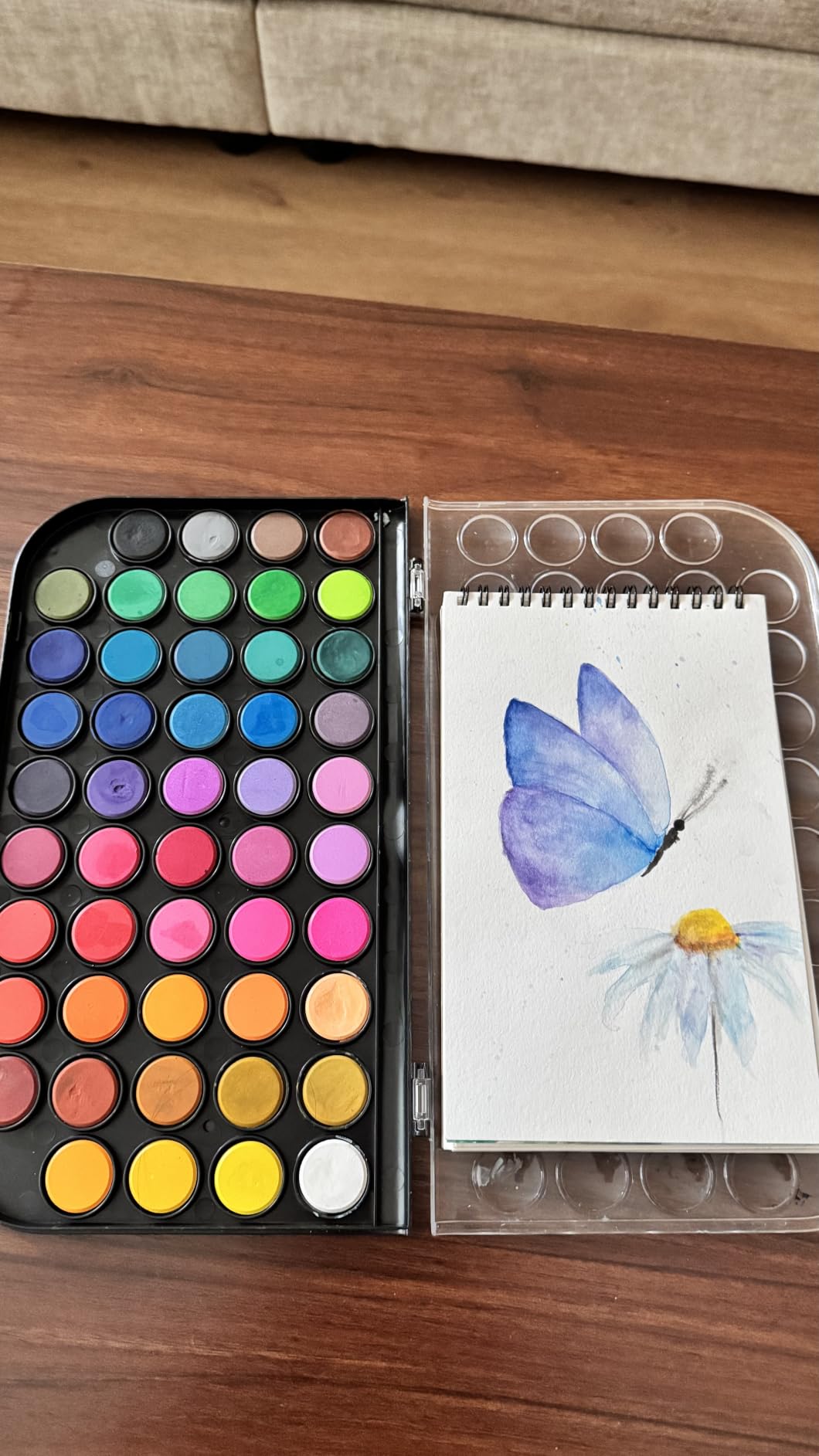 Shuttle Art 58 Pack Watercolor Paint Set, 48 Colors Watercolor Pan with 10 Paint Brushes for Beginners, Artists, Kids & Adults to Water Color Paint, Bullet Journal, Calligraphy Practice customer photo 2