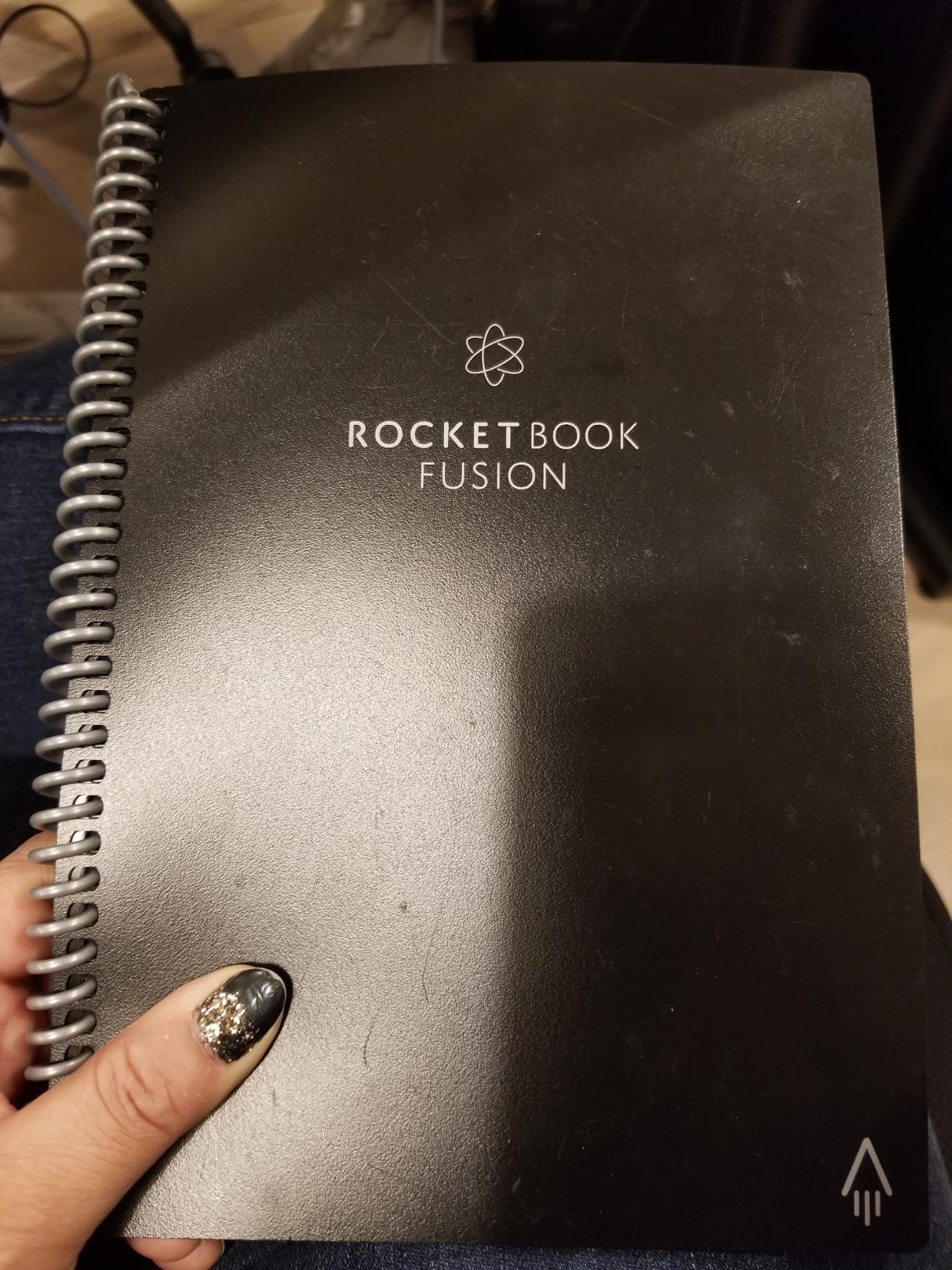 Rocketbook Fusion Reusable Undated Productivity Planner, Executive Size 6x8.8, Navy Blue - Goals, Monthly and Weekly Calendar, Daily To-do List, Lined and Dotted Notes Pages customer photo 2