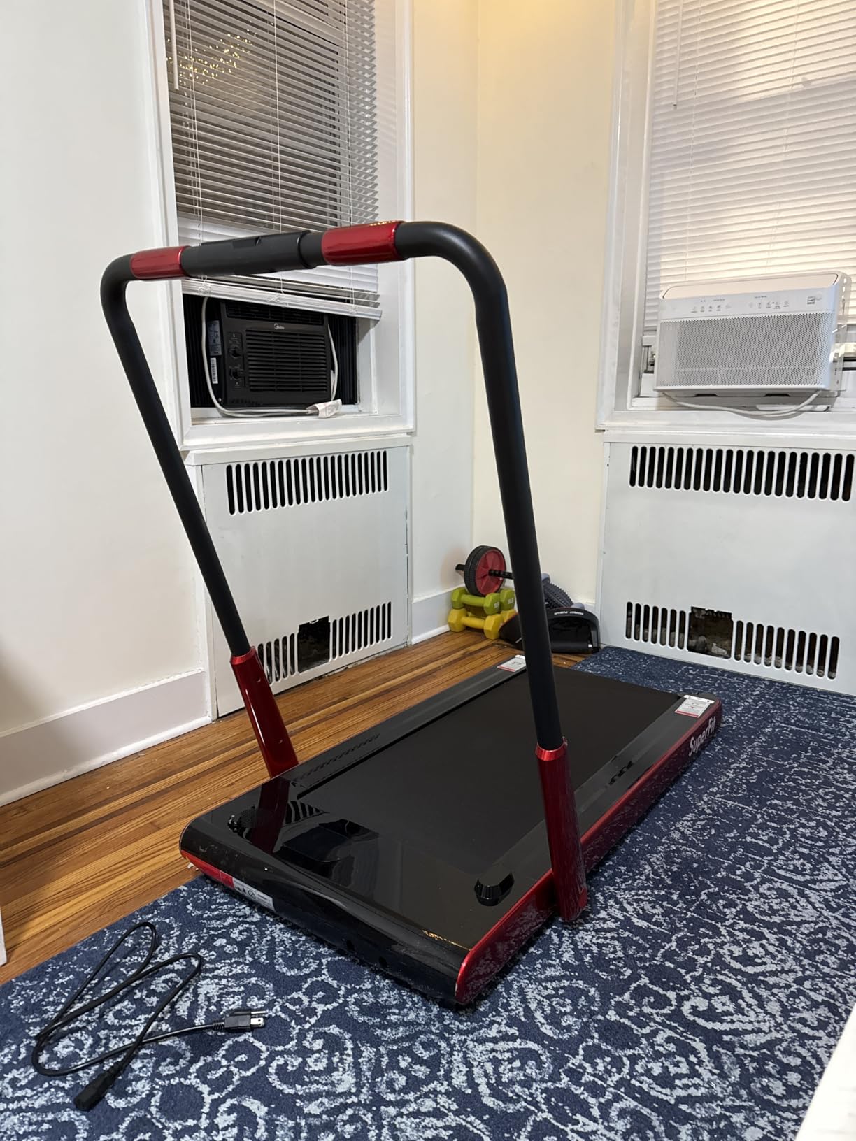 Goplus 2 in 1 Folding Treadmill, 2.25HP Under Desk Electric Superfit Treadmill, Installation-Free with APP Control, Remote Control, Bluetooth Speaker, LED Display, Walking for Home customer photo 1