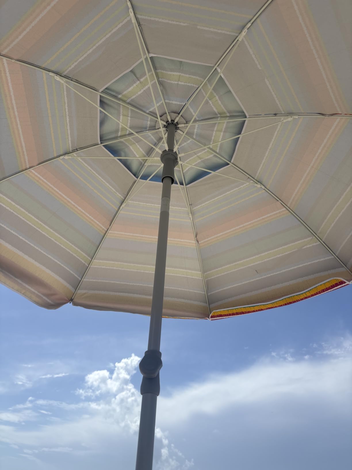 AMMSUN Beach Umbrellas for Sand Heavy Duty Wind Portable, 6.5ft customer photo 1