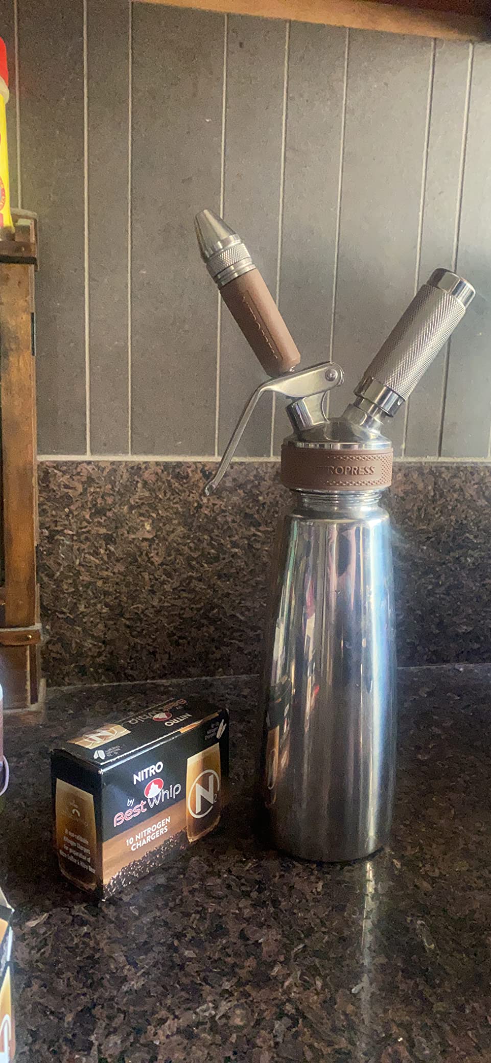 Original NitroPress - Nitro Cold Brew Coffee Maker Kit | Includes 10 Nitrogen Cartridges | Portable Infuser for Nitro Drinks, Cold Brew, Cocktails & Tea at Home or On the Go | Gift for Coffee Lovers customer photo 1