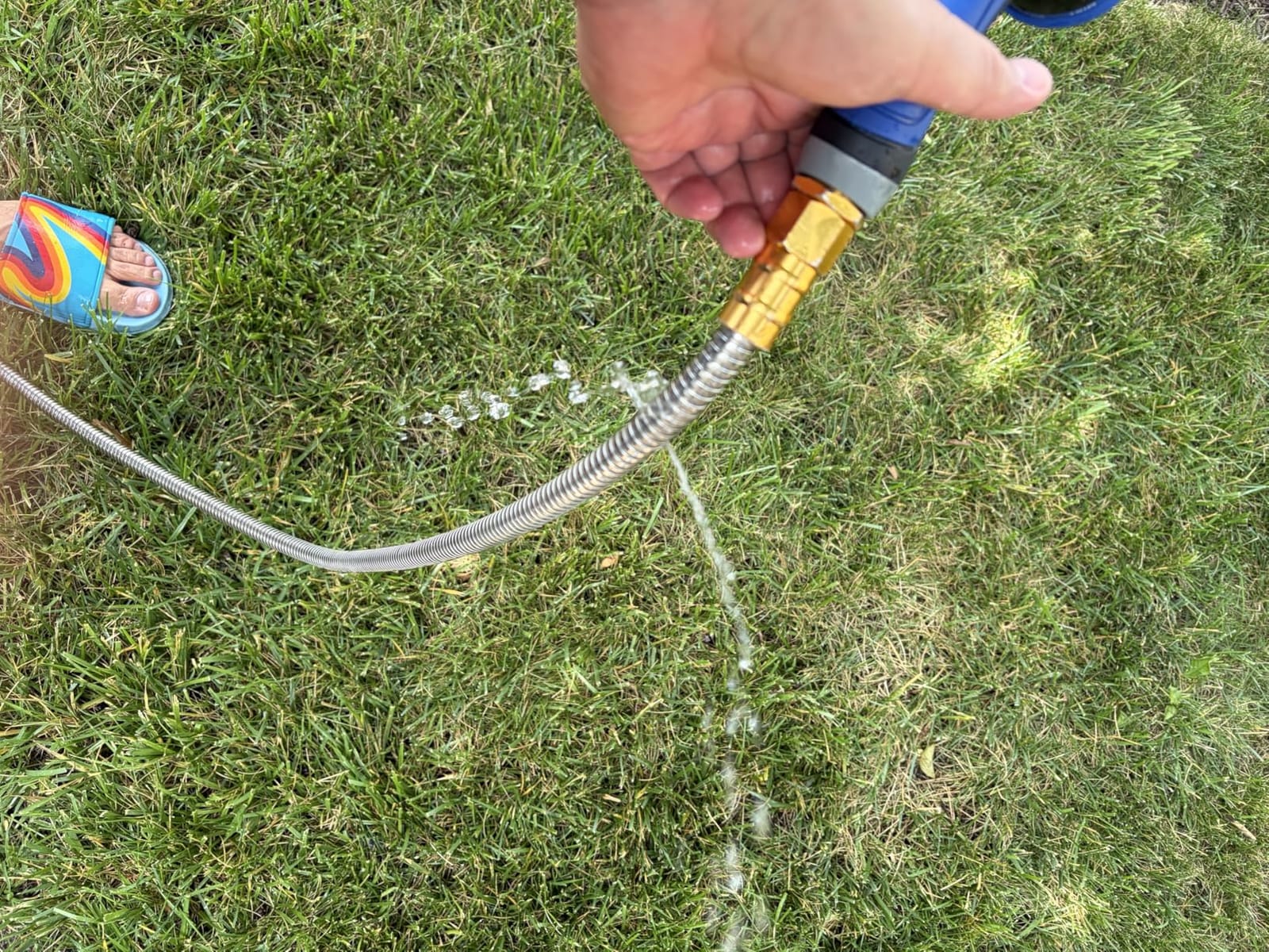 Rosy Earth 100 FT Garden Hose Expandable - 304 Stainless Steel Water Hose 100 FT - Heavy Duty Flexible Kink Free Hose, no Bite customer photo 1