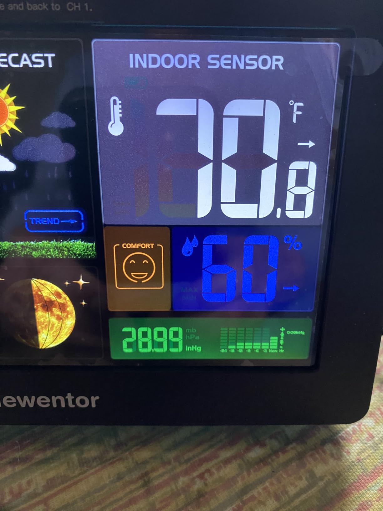 Newentor Weather Station Wireless Indoor Outdoor Thermometer, Black,1Sensor customer photo 1