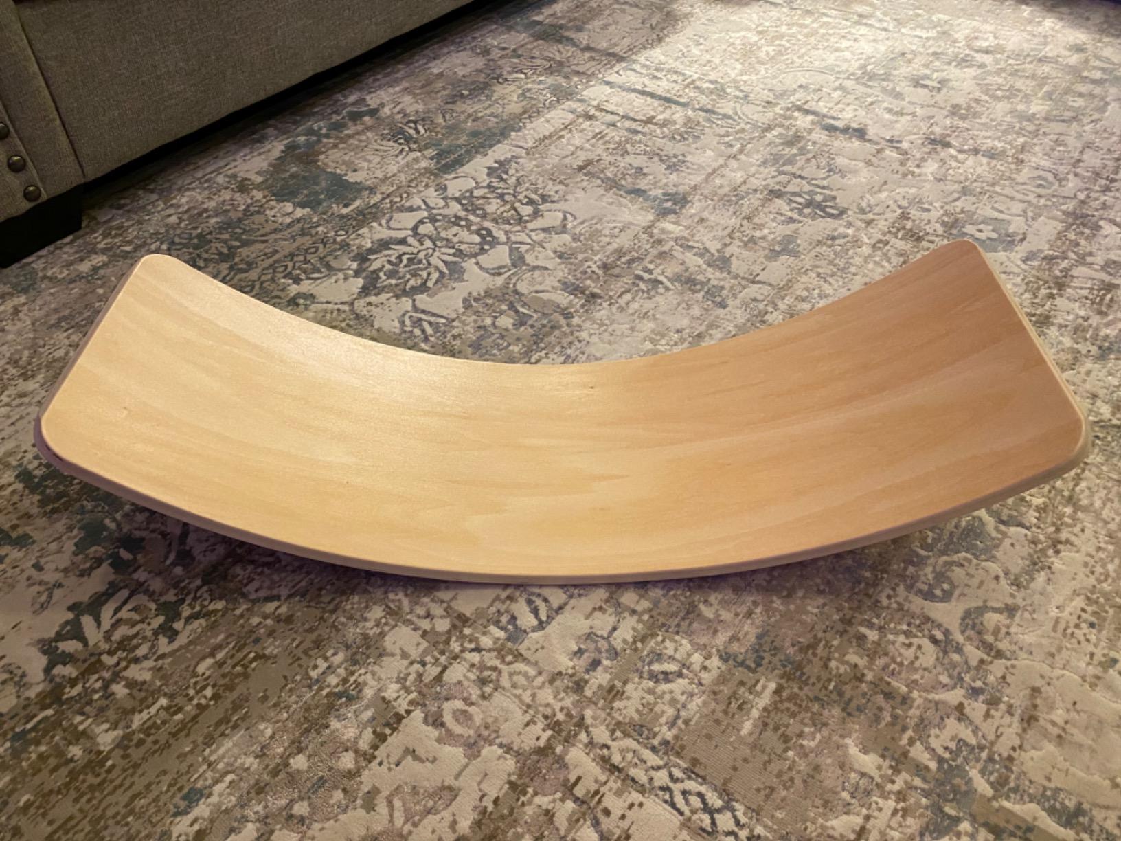 Gentle Monster Wobble Balance Board, Wooden Montessori Toy Rocker Board Natural Wood Kids Toddler Open Ended Learning Toy Yoga Curvy Board for Adult Office Classroom Christmas Gifts customer photo 2