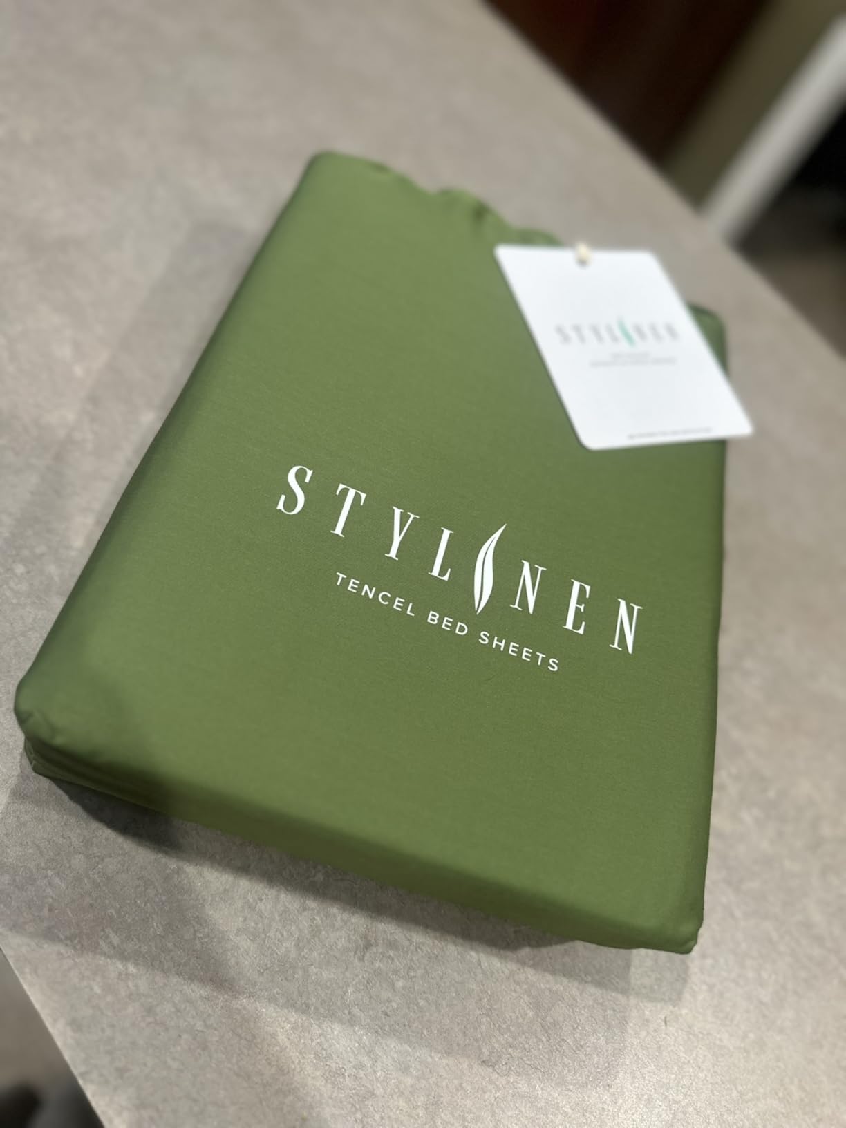 Stylinen 100% Organic Eucalyptus Bed Sheets King Size 4 Piece Set, Tencel Lyocell, Silky Soft & Smooth, Breathable, 16 Inch Deep Pockets, 1 Fitted, 1 Flat, 2 Pillowcases (King, White) customer photo 1