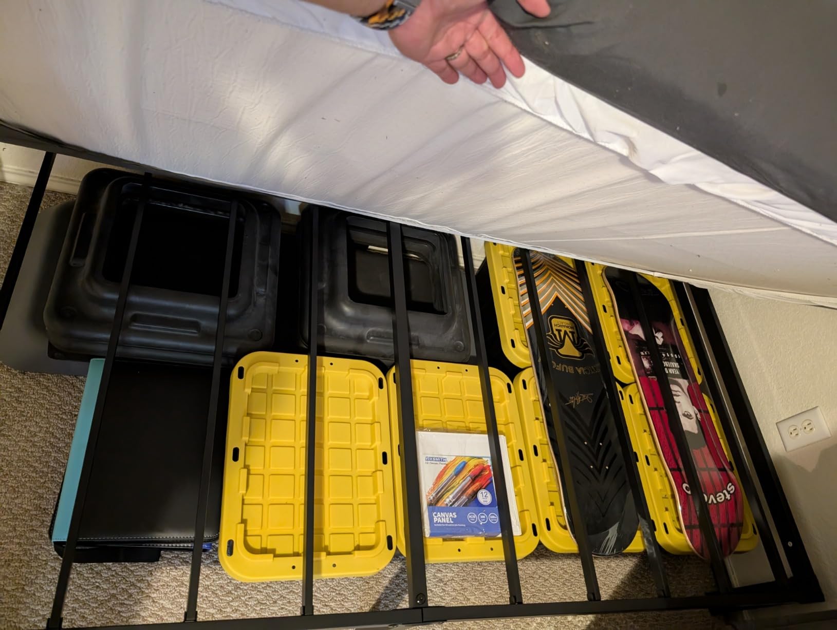 BLACK & YELLOW 5-Gallon Stackable Plastic Storage Bins with Lids, 6 Pack customer photo 1