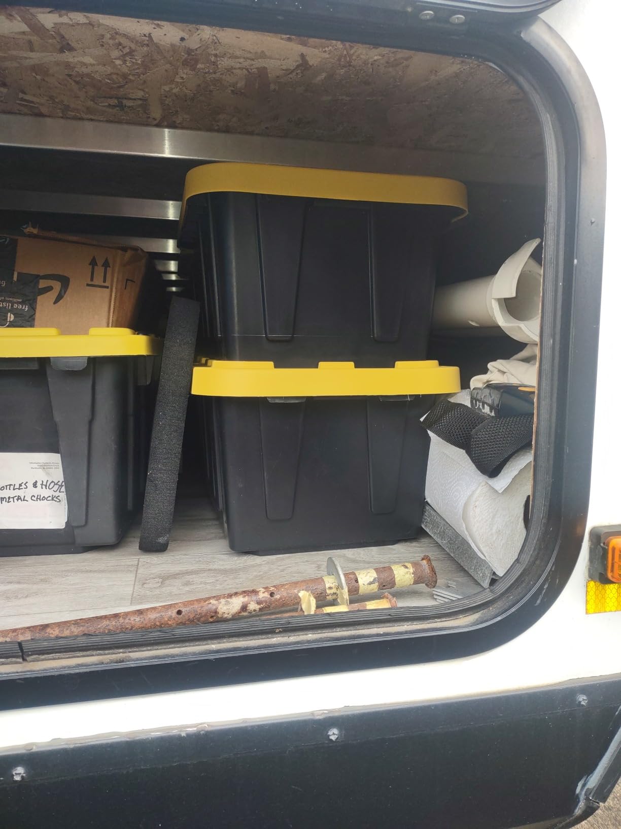 BLACK & YELLOW 5-Gallon Stackable Plastic Storage Bins with Lids, 6 Pack customer photo 2
