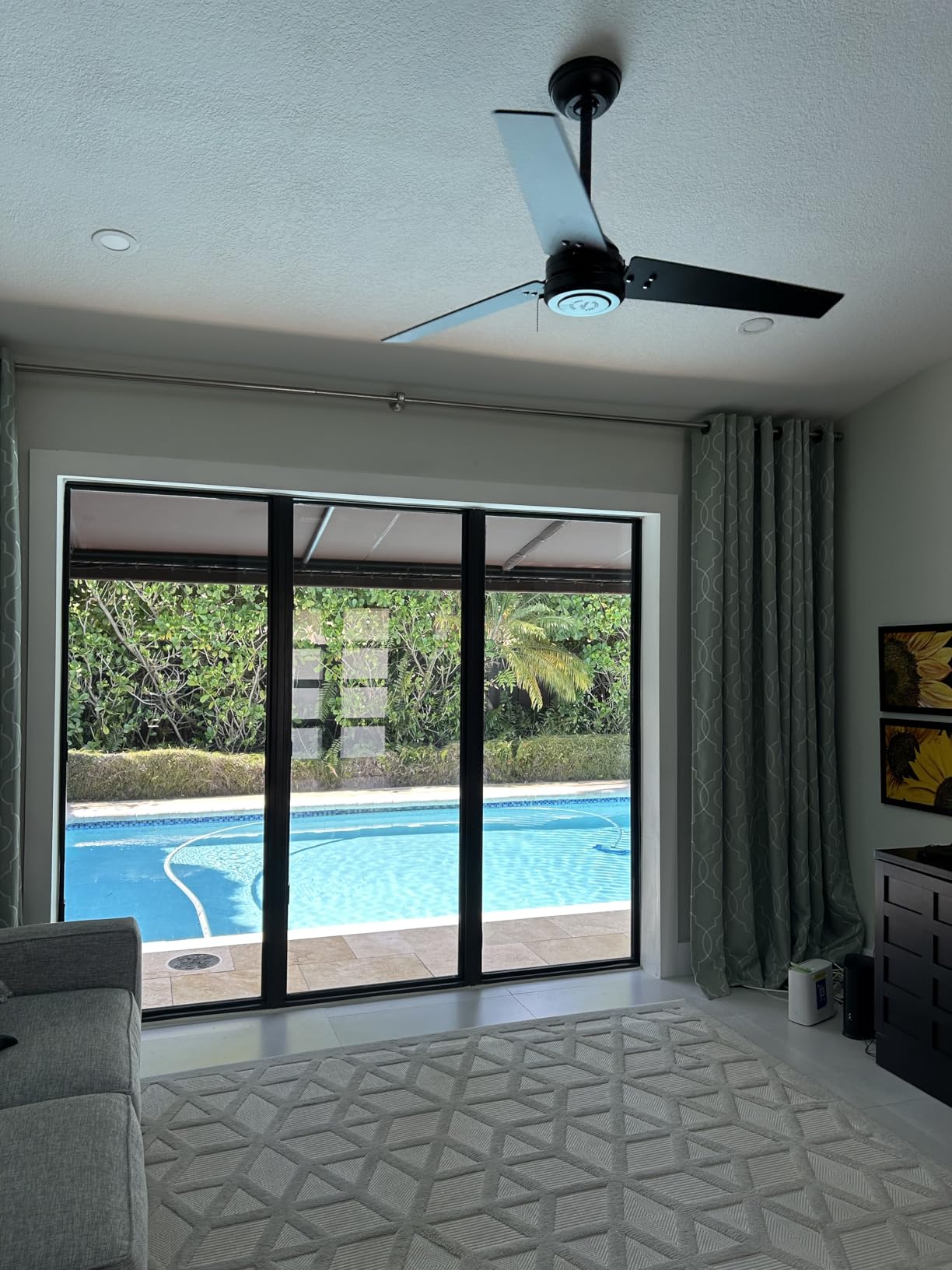 Hunter Cassius, Outdoor or Indoor, Ceiling Fan, 44 inch, Matte Black customer photo 1