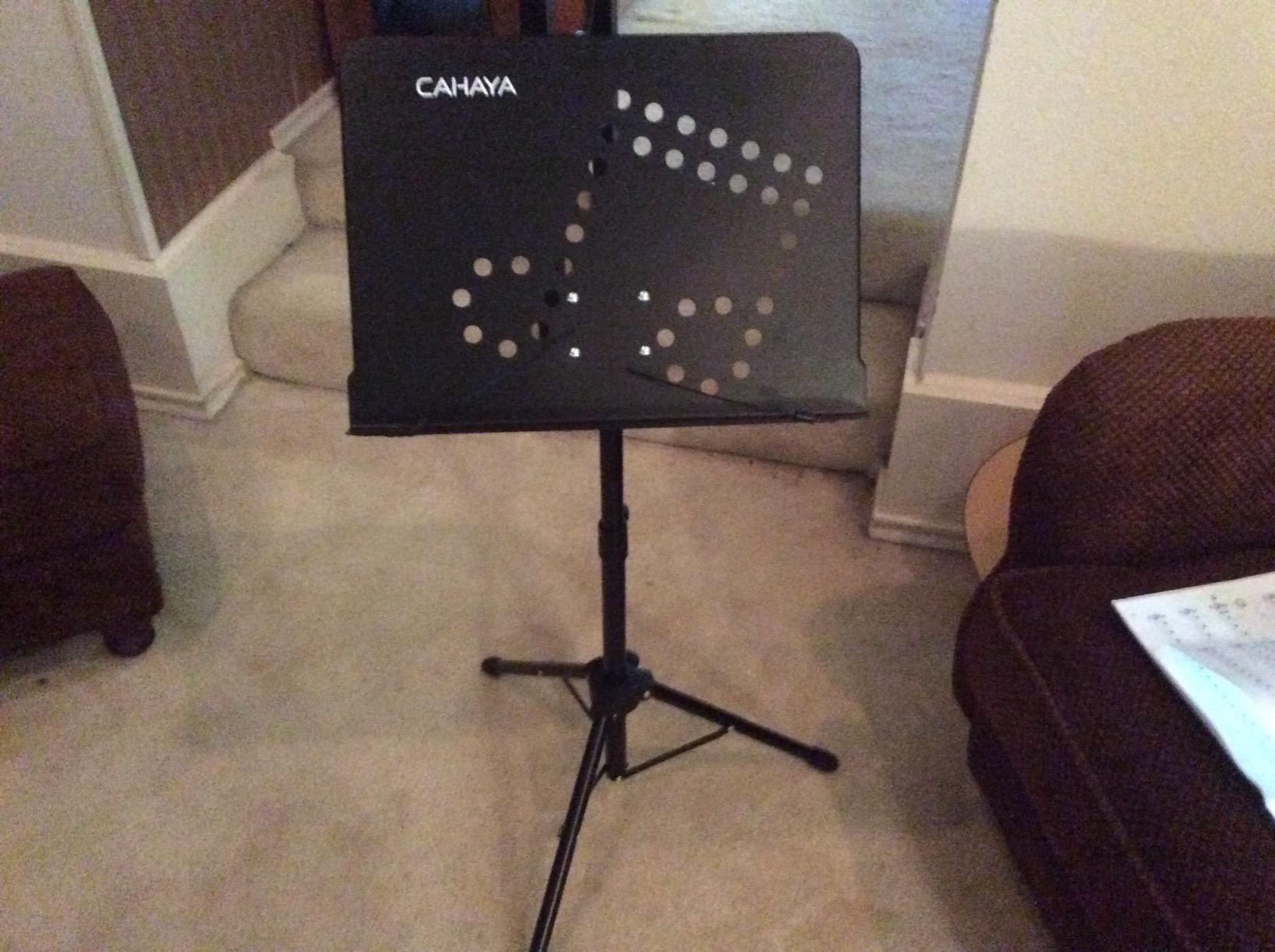 CAHAYA Sheet Music Stand Adjustable Height Portable with Carry Bag Metal customer photo 2