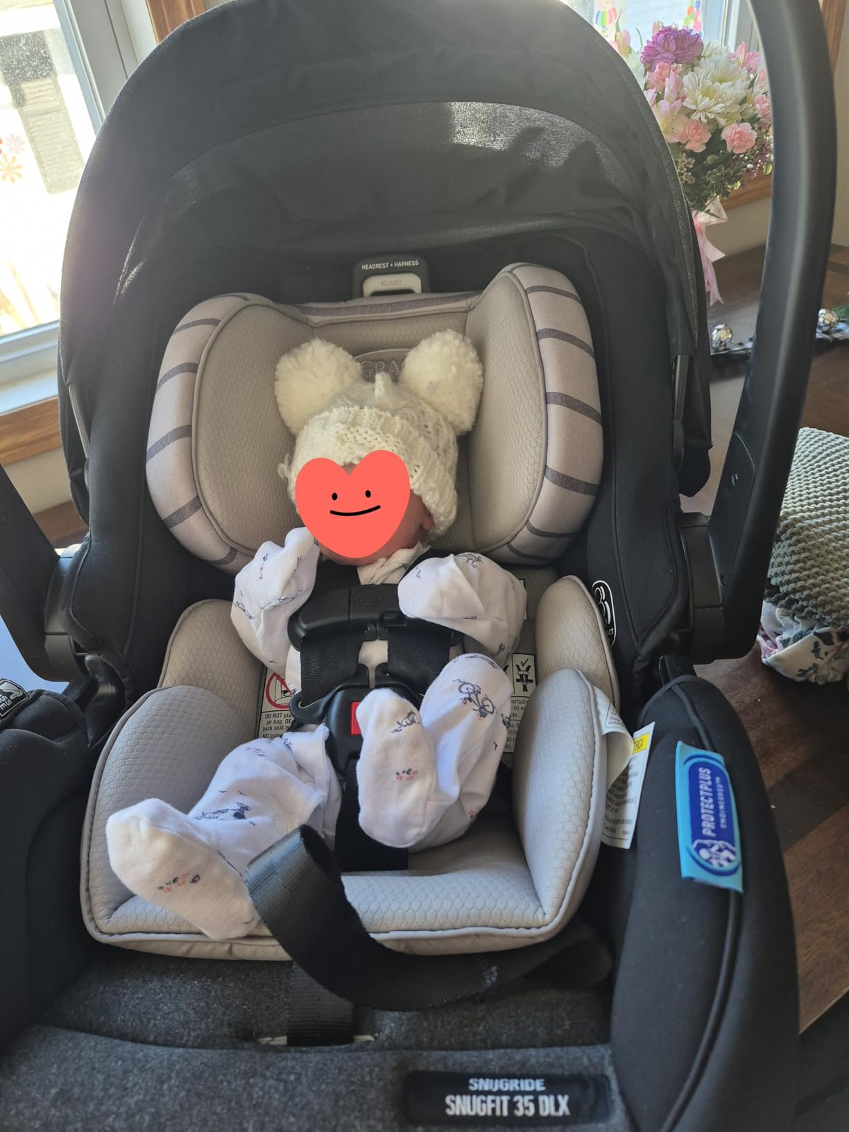 Graco SnugRide SnugFit LX Infant Car Seat, Baby Car Seat with Anti-Rebound Bar for Extra Safety, SnugLock Easy Install Carseat, 1-Hand Adjustable Handle, No-Rethread Harness, Baby Essentials, Pierce customer photo 2