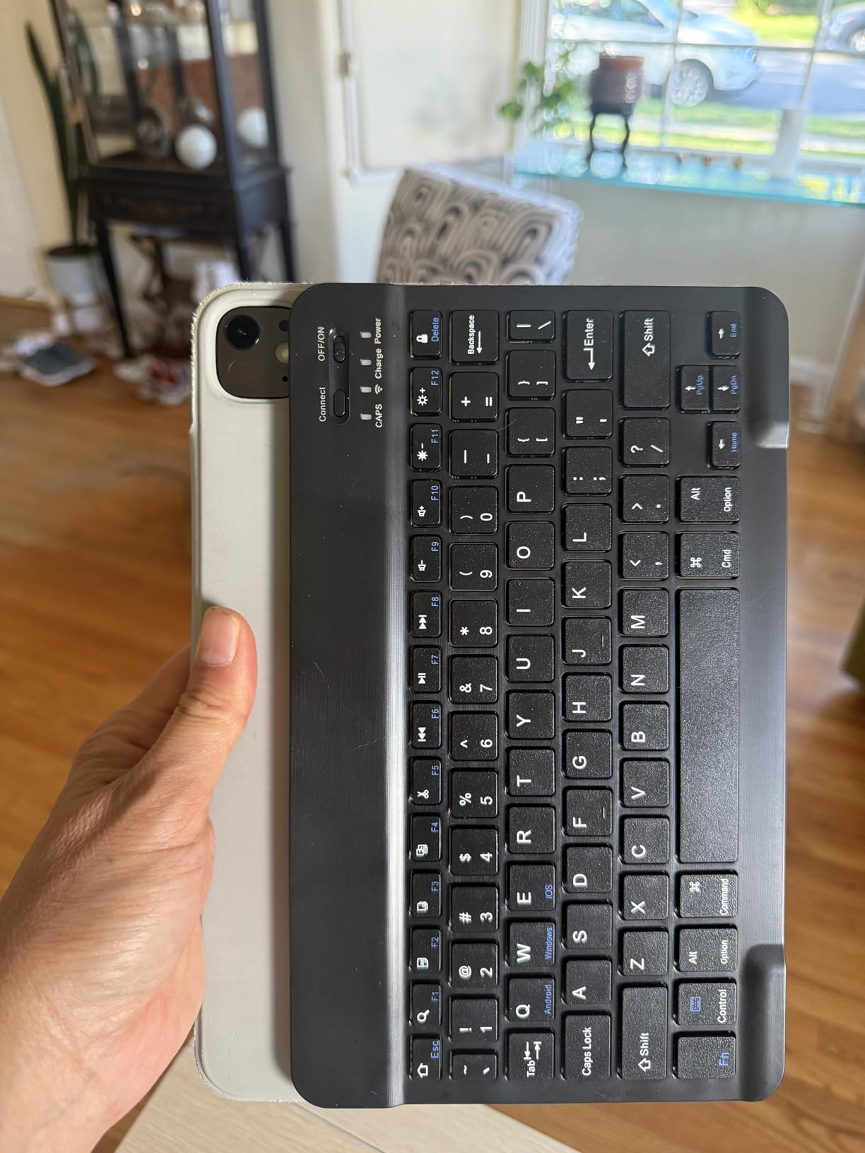 Ultra-Slim Bluetooth Keyboard Portable Mini Wireless Keyboard Rechargeable for Apple iPad iPhone Samsung Tablet Phone Smartphone iPadOS iOS Android (10 inch Black) customer photo 2