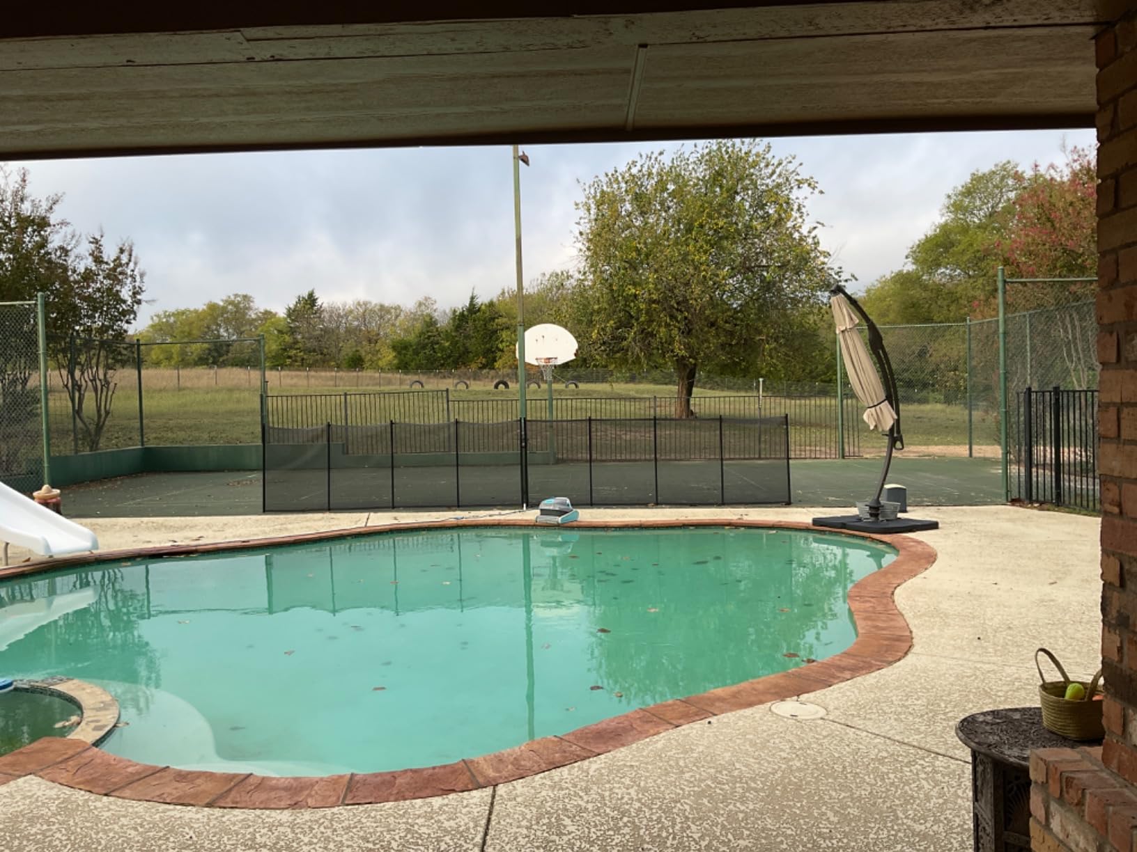 Happybuy Pool Fence, 4FTx 48FT DIY Pool Fences for Inground Pools, Removable Child Safety Pool Fencing, Swimming Pool Fence in Ground for Kids Safety, Black Pool Mesh to Protect Kids customer photo 1