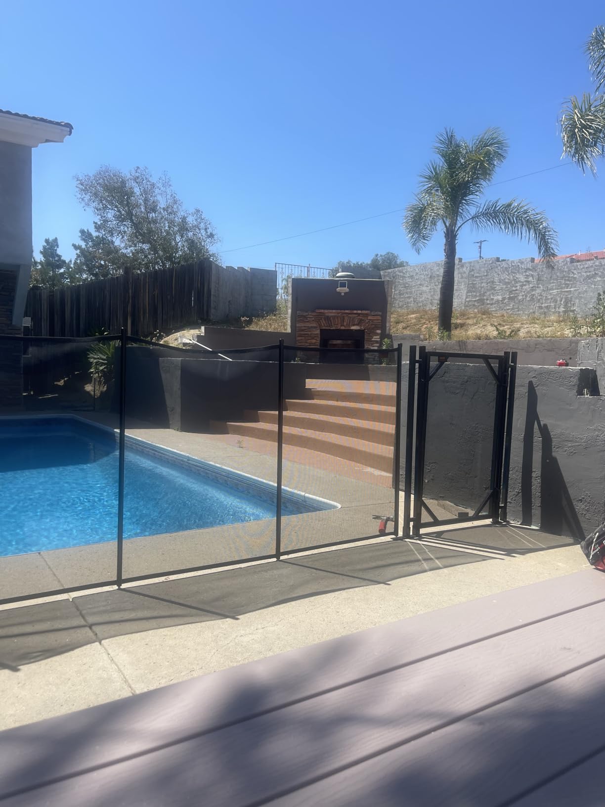 Happybuy Pool Fence, 4FTx 48FT DIY Pool Fences for Inground Pools, Removable Child Safety Pool Fencing, Swimming Pool Fence in Ground for Kids Safety, Black Pool Mesh to Protect Kids customer photo 2